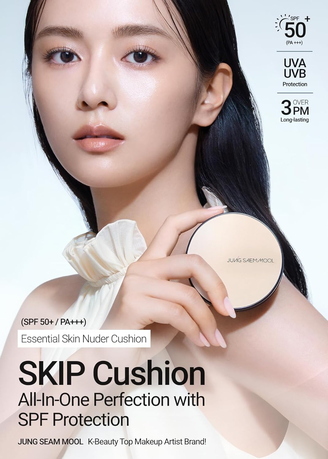 [JUNGSAEMMOOL OFFICIAL] Essential Skin Nuder Cushion (04 N Light) | Refill not Included | Natural Finish | SPF50 Broad Spectrum | Korean Makeup Artist Brand | Foundation Makeup