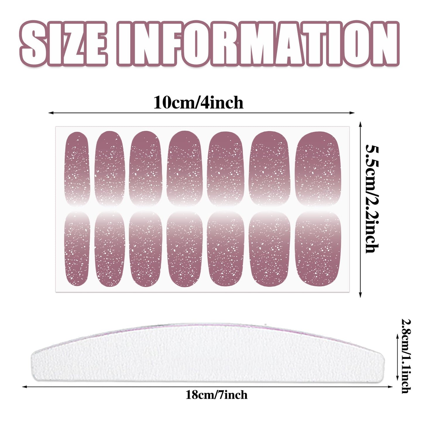 WOKOTO 20 Sheets Self-Adhesive Nail Polish Stickers with 1pcs Nail File Full Nail Wraps Nail Art Stickers Gray Series Gel Nail Strips Kit for Girls Women Stick On Nails Polish Strips for Nails