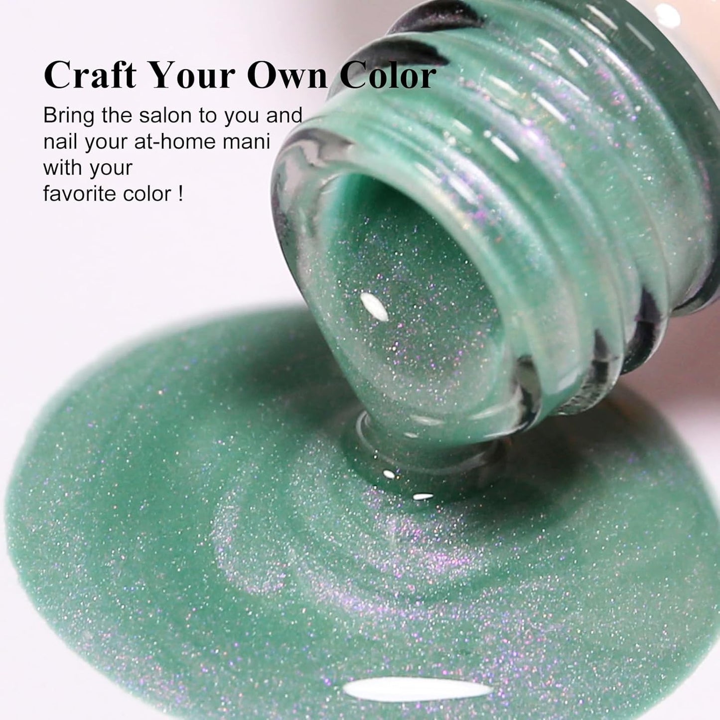 Imtiti Aurora Cat Eye Gel Polish, Pearl Cyan Purple Guava Holographic Glitter Magnetic UV Soak Off Gel Nail Polish (0.34 Fl Oz-992)