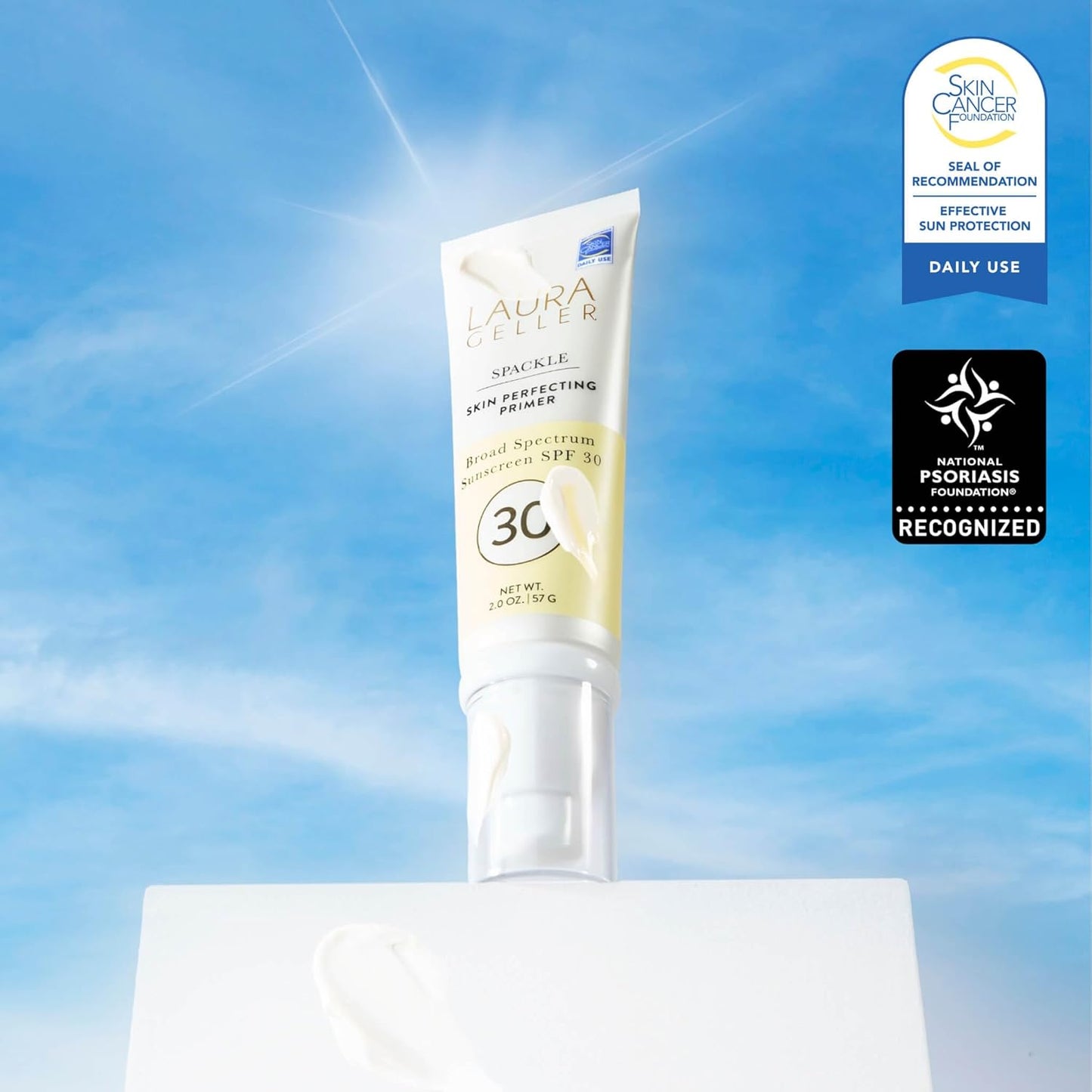 LAURA GELLER NEW YORK Spackle Skin Perfecting Primer Broad Spectrum Sunscreen SPF 30 - Primer for Face Before Makeup with Sun Protection for a Dewy Glow