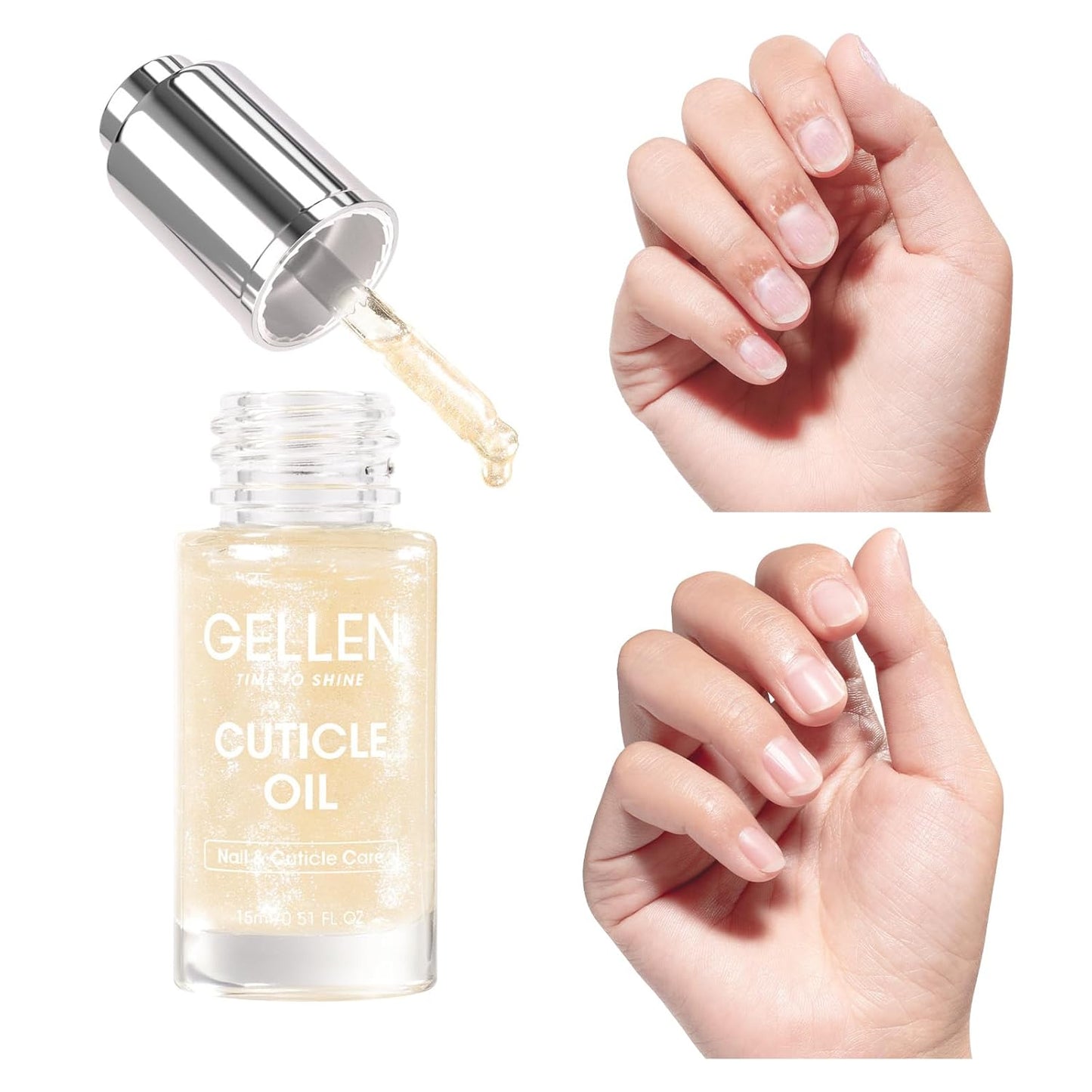 GELLEN Cuticle Oil for Growth and Strength, Vitamin E Fingernail Nourishing Oil for Hydrating, Moisturizing, Strengthening, Repairing, Nail and Skin Care Product for Men Women, Jasmine Scent