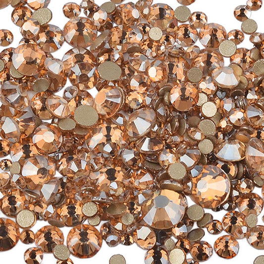 Rhinestones flat back gems round DIY decorative Nail Face and apparel accessories ss3-20 mix size(4320pcs champagne)