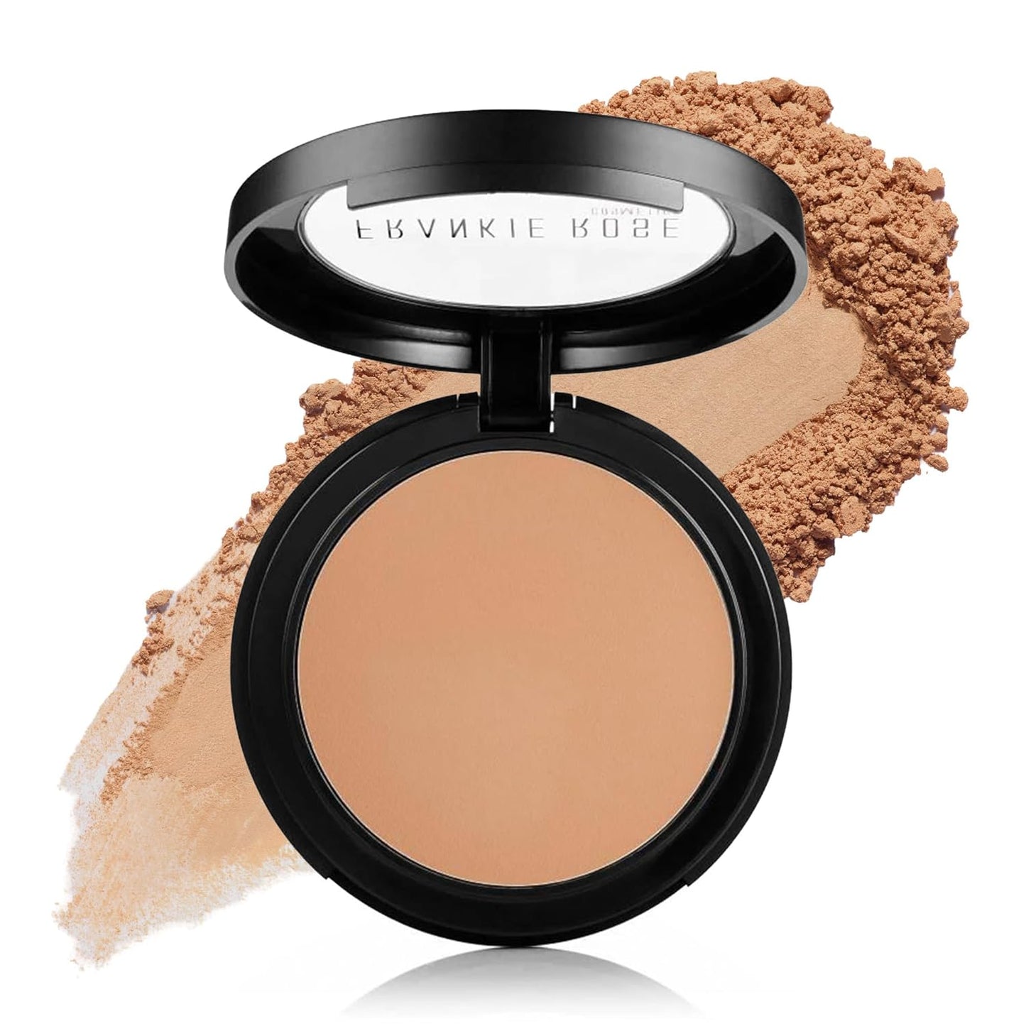 Frankie Rose Cosmetics Powder Foundation – Full Coverage Face Powder For Pores & Imperfections, Evens Out Skin Tone & Shine-Control | 58 Grams (Spice)