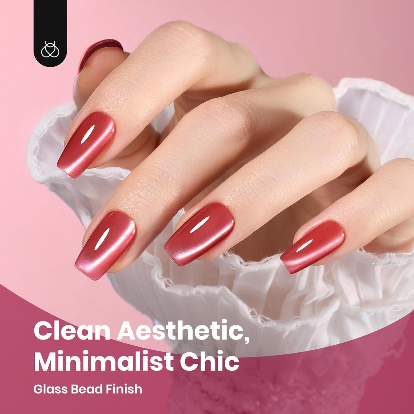 Beetles Cat Eye Gel Nail Polish Set - Porcelain Glow Cat Eye Gel Polish, 6 Colors Silver Red Brown Black Pink Magnetic Glitter Fall Gel Polish Kit Jelly Translucent Effect Soak Off UV Gift for Women