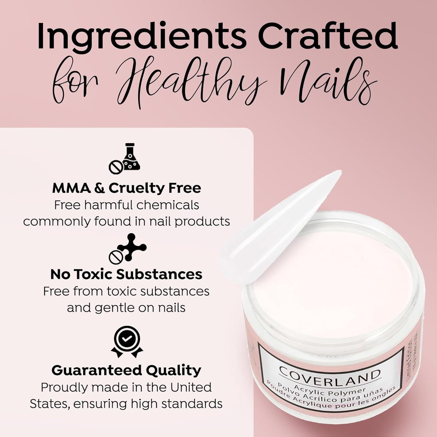 TONES Coverland Acrylic Powder | Perfect White | 3.5Oz | Limited Edition | Professional Nail Enhancement | Strong - Long Lasting Formula | Bubble Free Finish