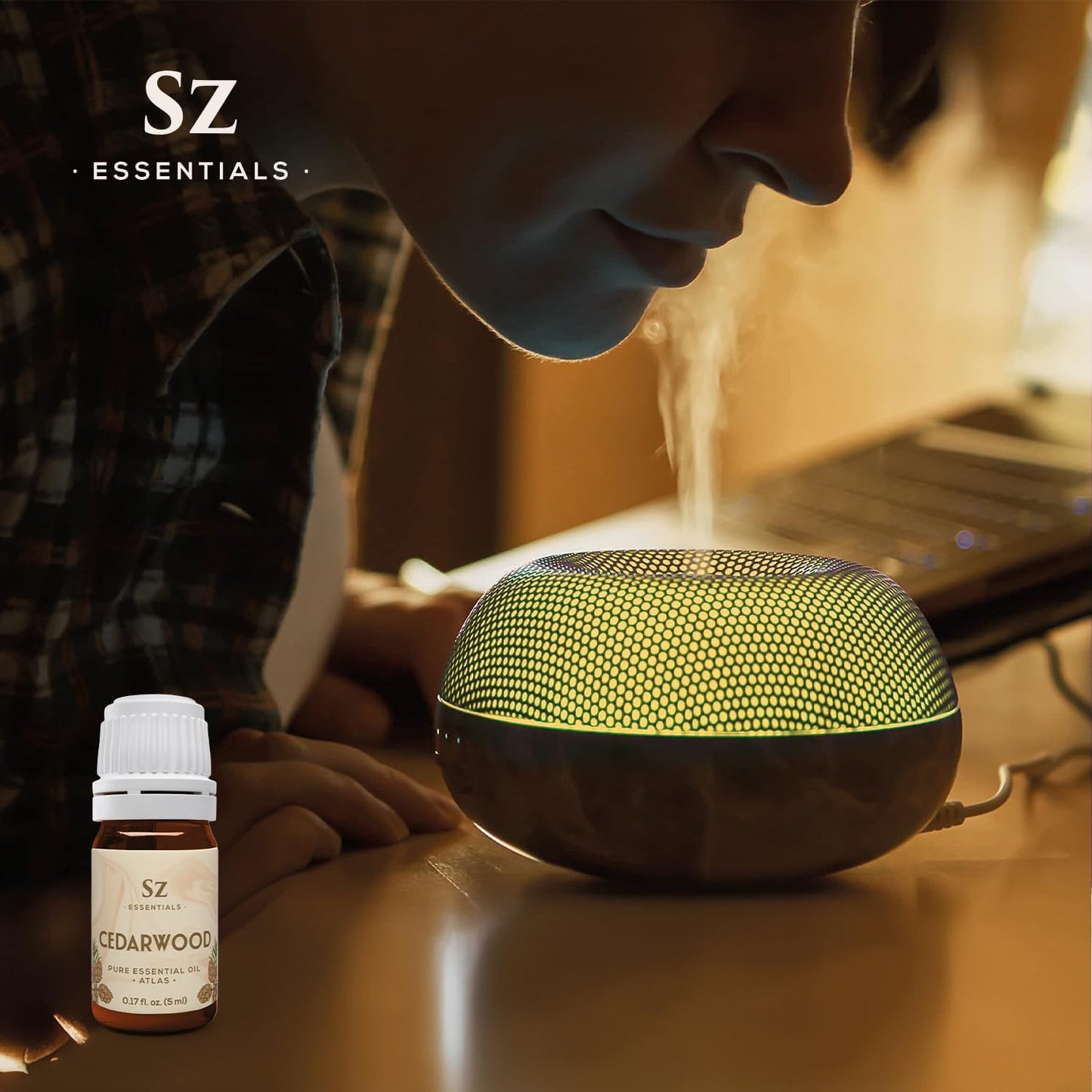 Cedarwood Essential Oil (Cedrus Atlantica) – Therapeutic Grade, 100% Pure & Natural with Soothing Woodsy Aroma for Relaxation, Aromatherapy, Skin Care & Diffuser - 0.17 fl oz. (5ml)