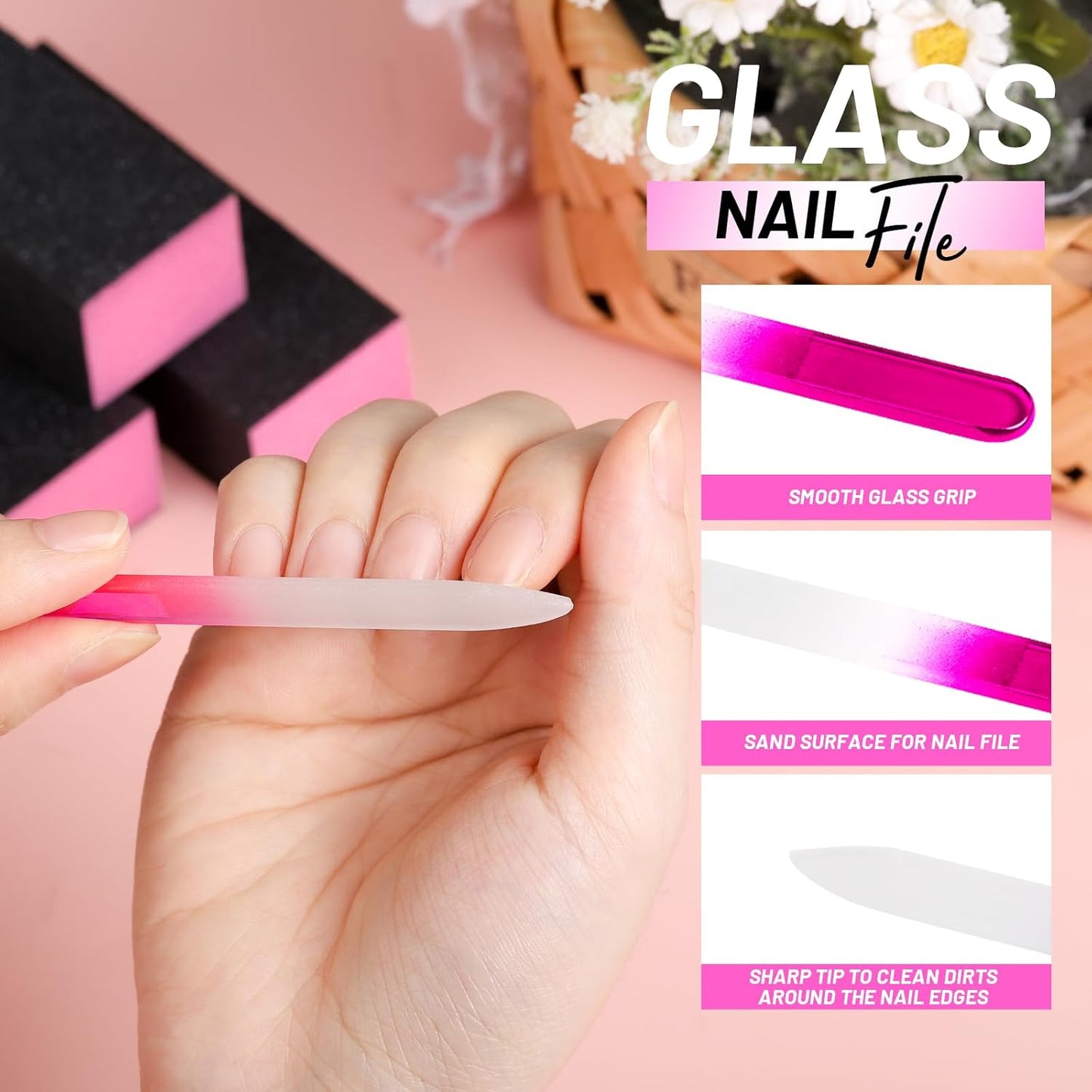 FANDAMEI Nail Buffers and Files, Nail Care Kit, Nail Cuticle Tools Set, Manicure Tools, Finger Nail File, Nail Buffer Block, Cuticle Nippers, Ingrown Toenail Tools