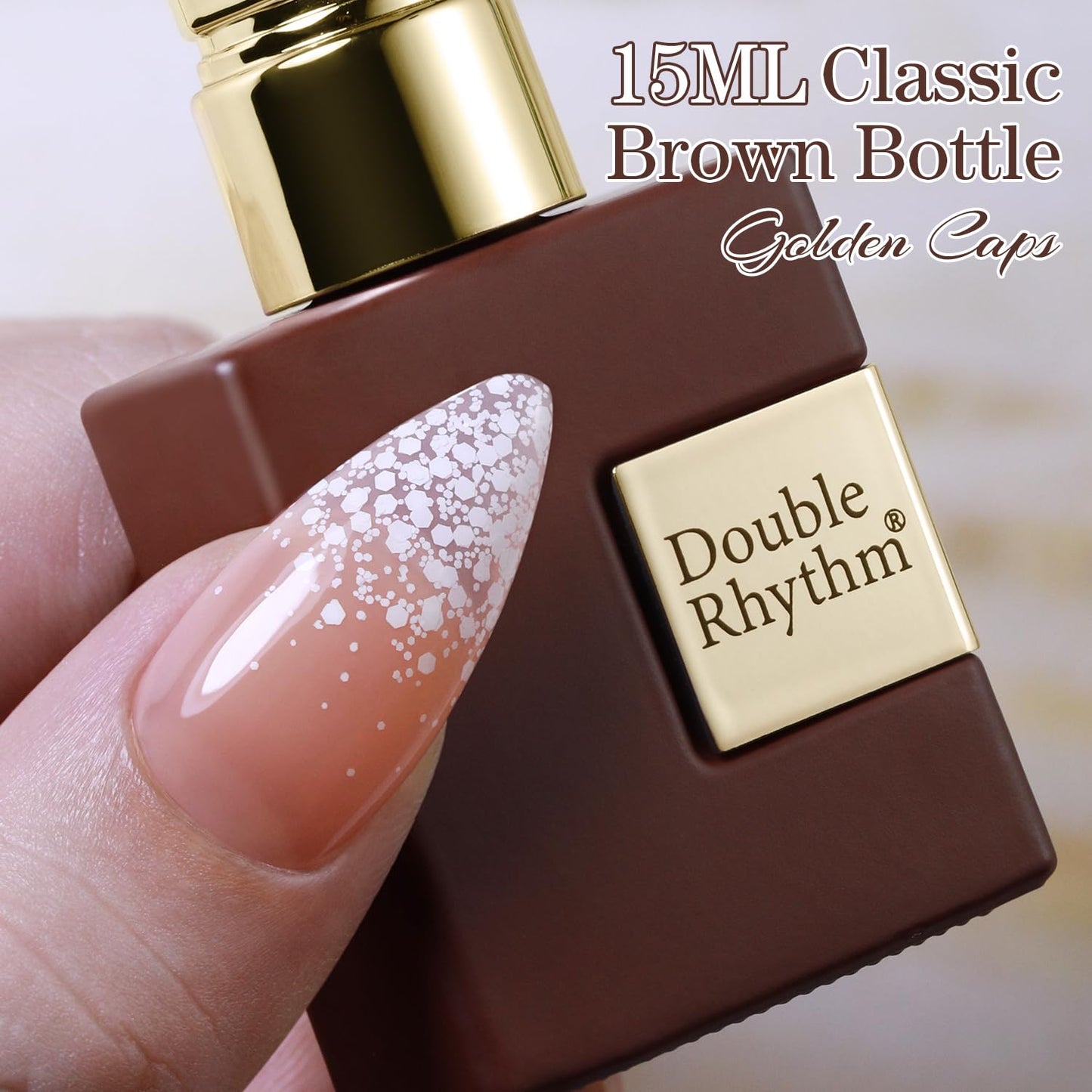 Double Rhythm 15ML Glitter Gel Polish Shimmer Reflective Holographic Color Magnetic for Nail Art Salon DIY at Home (B1079-Snowflake)