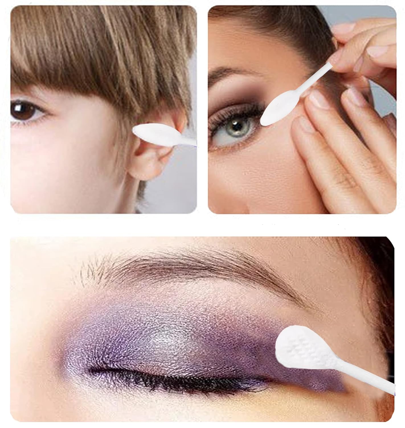 Paper Stick Thick Cotton Swabs with Precision and Flattened Tip 375pcs, Pointed&Flattened Tip Cosmetic Applicators XL Size