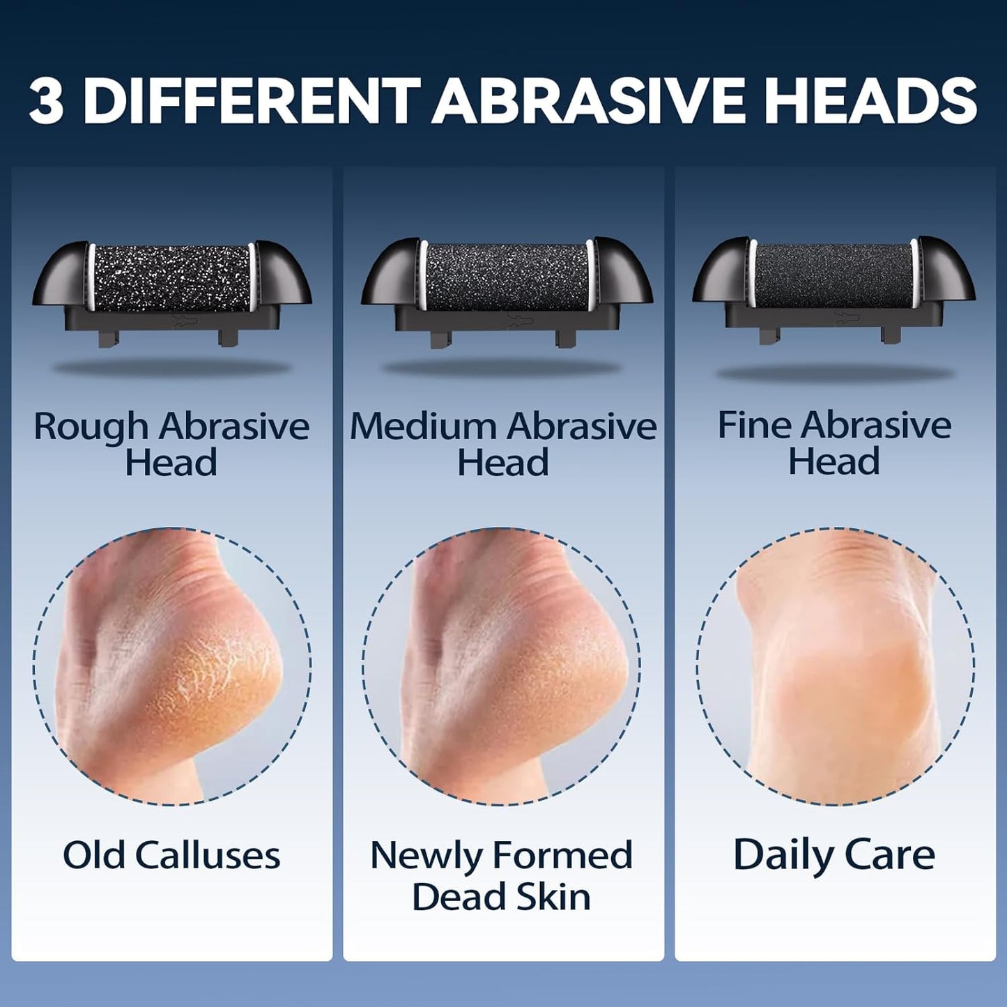 Wea&Hea Electric Callus Remover for Feet with 3 Roller Heads 2 Speed Rechargeable Waterproof Professional Pedicure Kit 17 in 1 Foot File Tools Perfect for Dead Hard Cracked Dry Skin