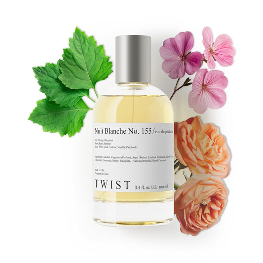 Twist Nuit Blanche No. 155 - Eau De Parfum Inspired Club De N. Arm. For Women, Long-Lasting Perfume For Women, Rose & Patchouli, Vegan, Clean Ingredients, Fragrance - Spray 100 ml | 3.4 fl. oz.