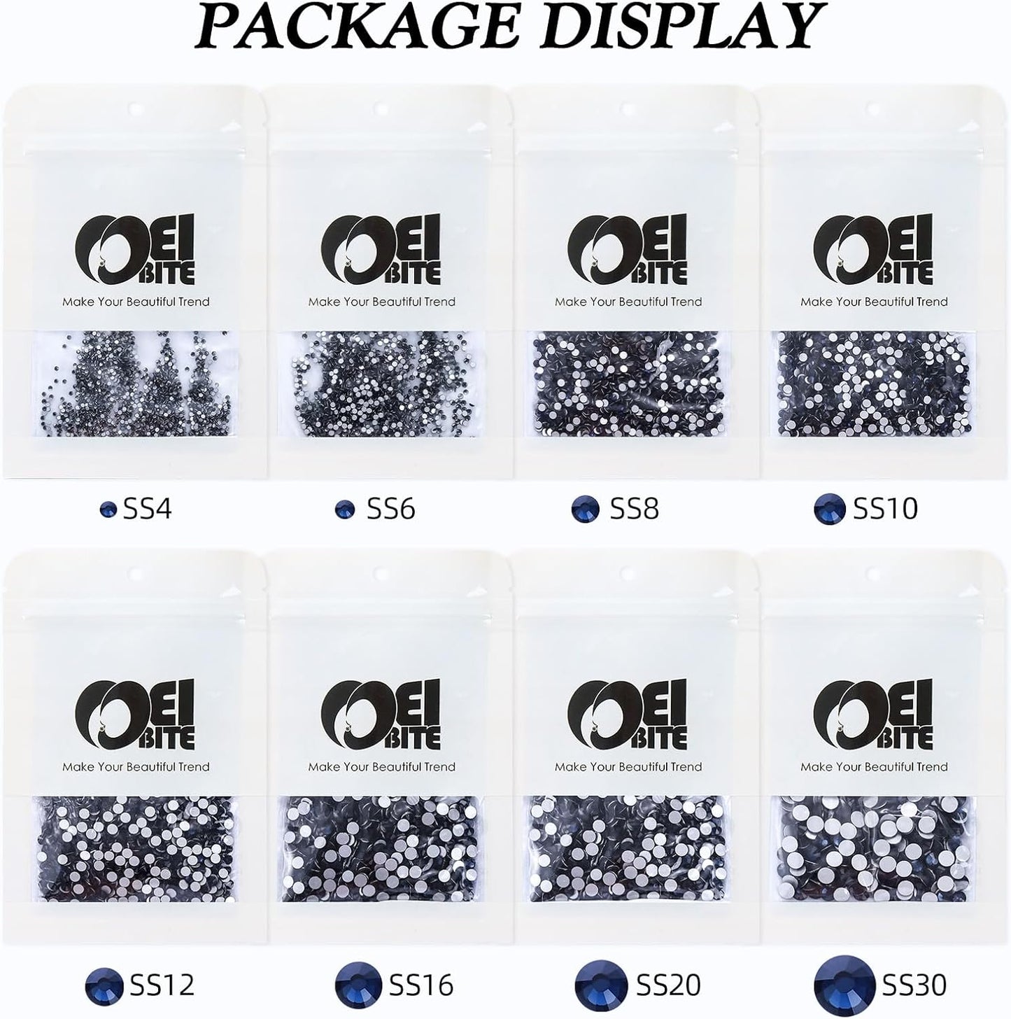 Montana Flatback Rhinestones, Glass Rhinestones for Nail Art and Craft, Glue Fix, Loose Crystal Gemstones(Montana, SS6, 1440pcs, 1.9-2.0mm)
