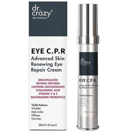 Eye C.P.R | Daily Caffeine & Retinol Under Eye Cream | All in One | Wrinkles & Fine Lines | Firming, Dark Circles, Puffiness | Complex Anti Aging Formula | 30ml