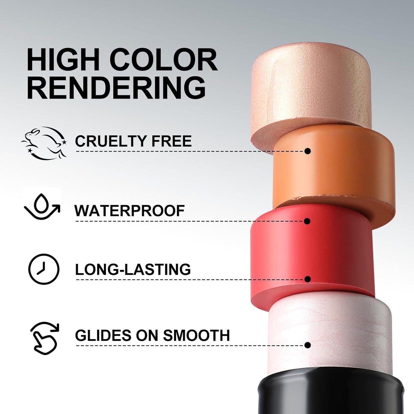 FOCALLURE 3 Pcs Cream Contour Sticks,Shades with Highlighter & Bronzer & Blush,Non-greasy Long-wear Face Contouring Pen,Easy to Sculpt the Face and Create a Lightweight Finishing Makeup,LIGHT-SKIN