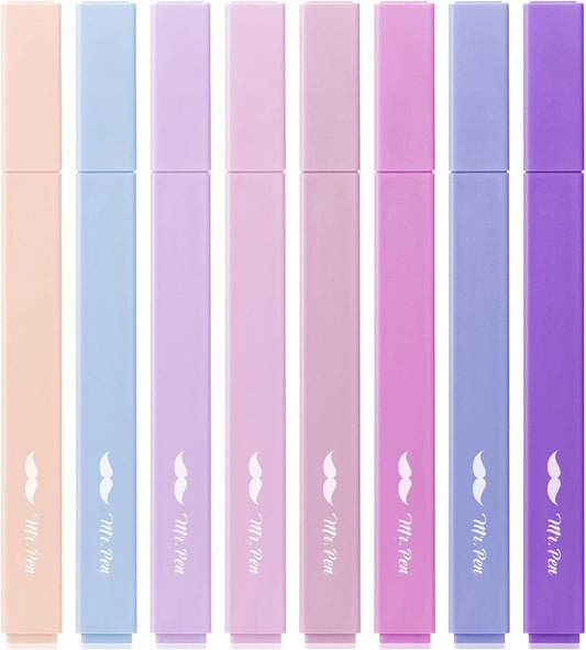 Mr. Pen- Aesthetic Highlighters, 8 Pack, Chisel Tip, Shades of Purple, Cute Highlighters Assorted Colors, Highlighter Set