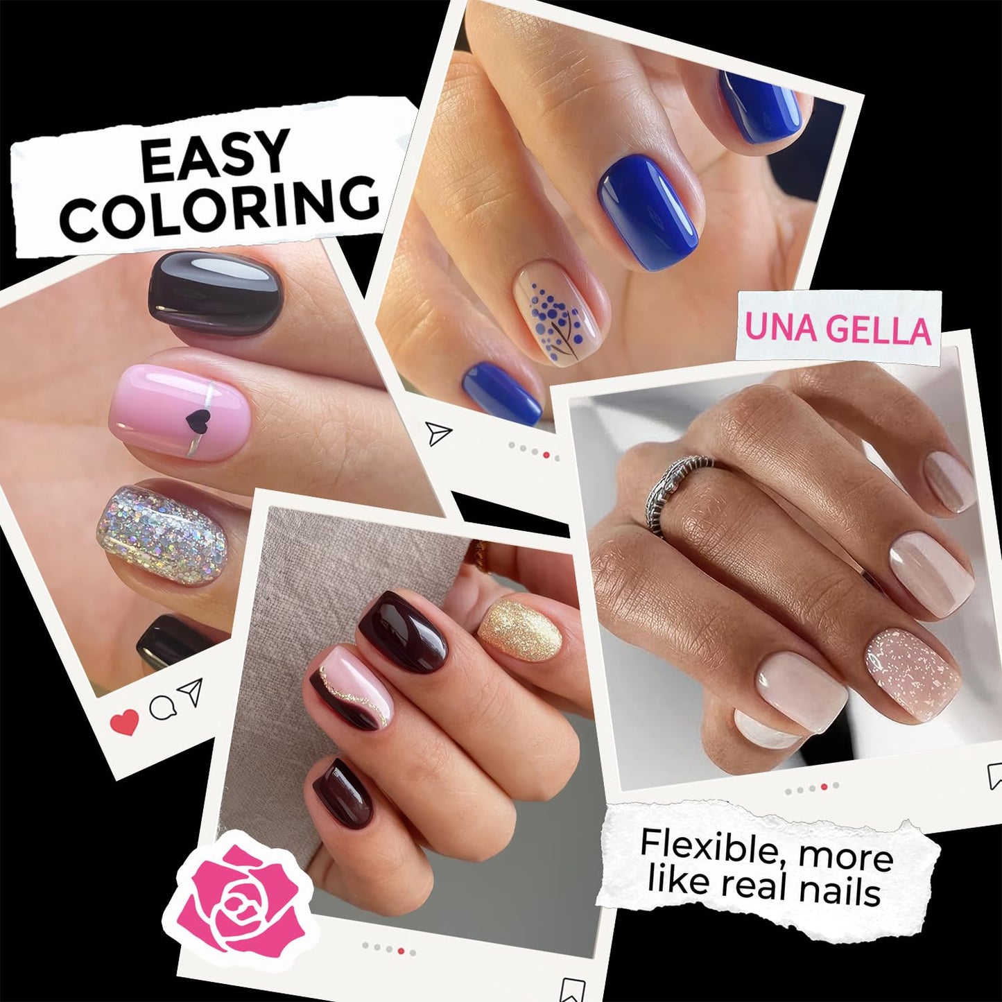 UNA GELLA Extra Short Square Nail Tips XS 216pcs Pre-shape Extra Short Square Press on Nails Gel Tips Full Cover Acrylic Nails False Nails For DIY Salon 12 Sizes