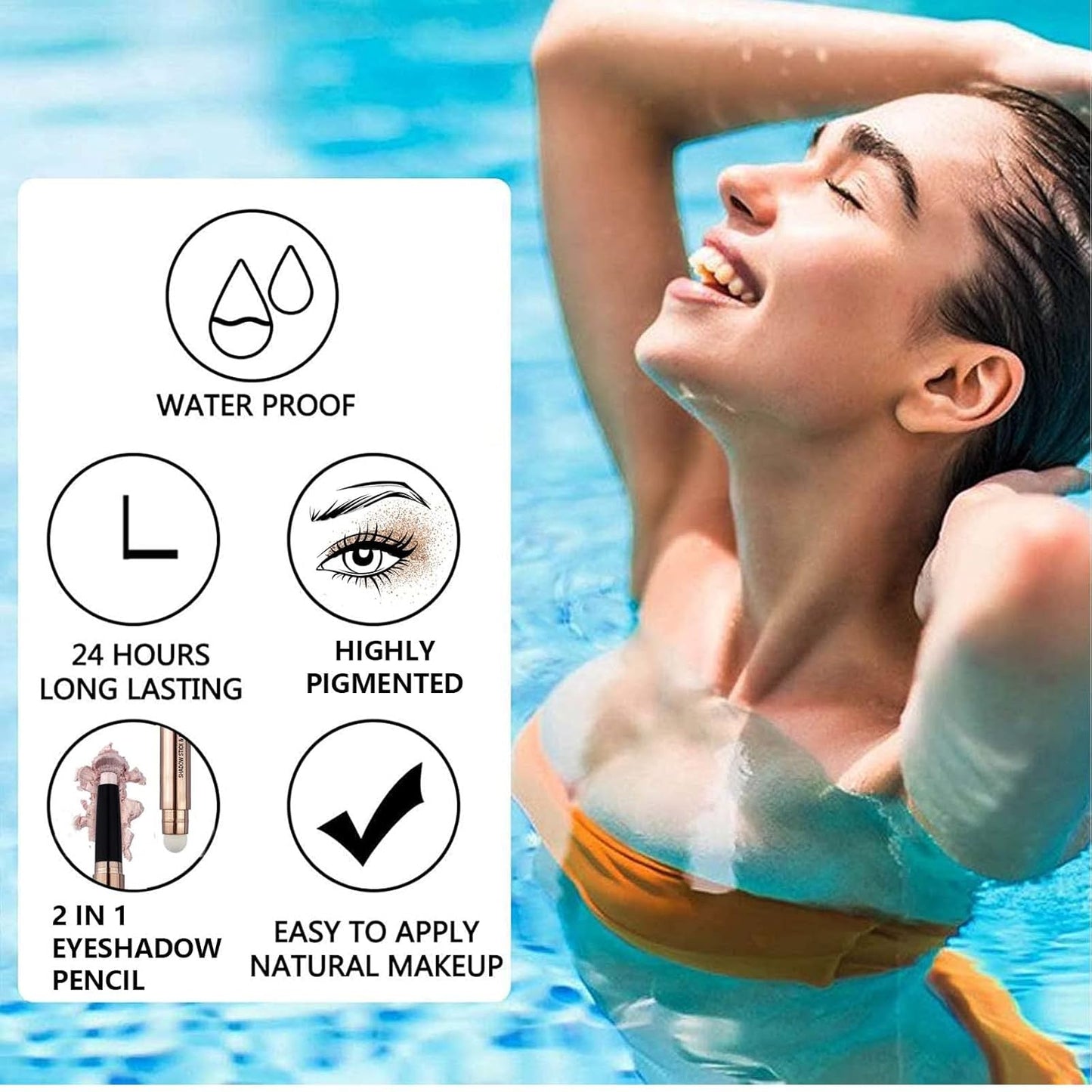 Purple Eyeshadow Stick For Eye Makeup, Cream Shimmer Smooth Glitter Dark Light Matte Single Crayon Primer Eyeshadow Pencil, Hypoallergenic Natural Waterproof Long Lasting Eye Shadow Eyes Look