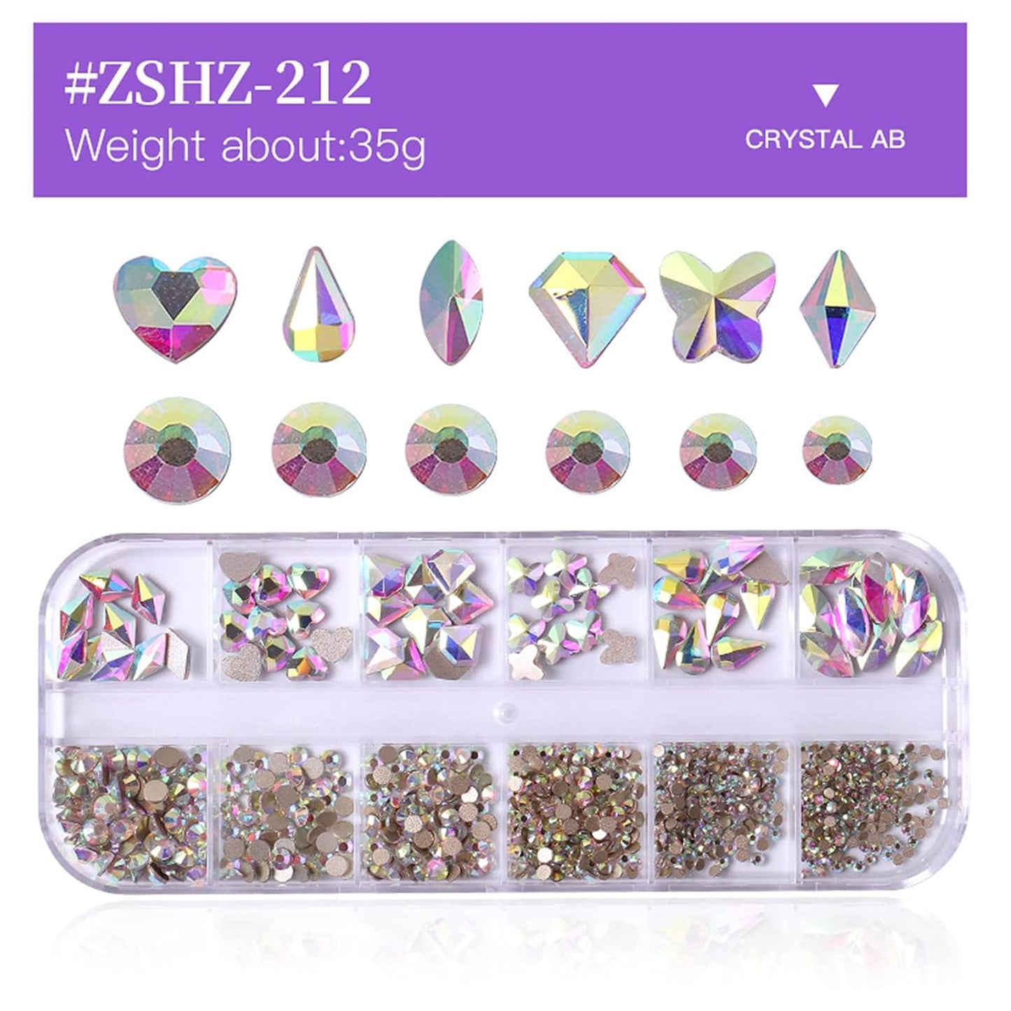 Nail Art Rhinestones Flatback Rhinestones Nail Charms Fine Glitter Nail Art Supplies Mixed AB Crystals Nail Gems 1mm Glitter Powder Luxury Design Nail Accessories for Women Nail Decorations.