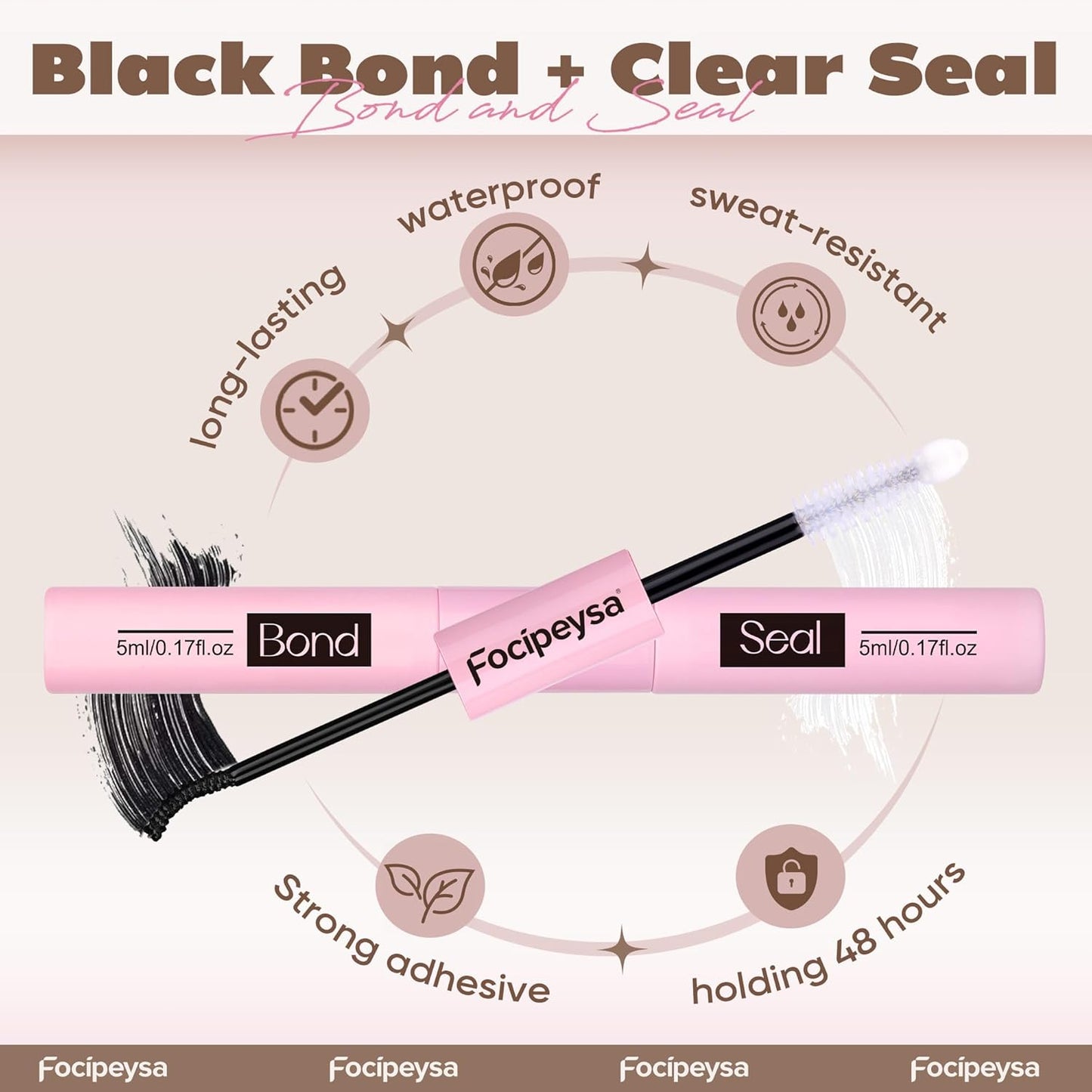 Focipeysa Lash Extension Kit 300pcs Lash Clusters Volume Eyelash Extension 60D 70D 80D Eyelash Clusters 9-16mm DIY Lash Extensions Kit with Waterproof Lash Bond and Seal and Lash Tweezers