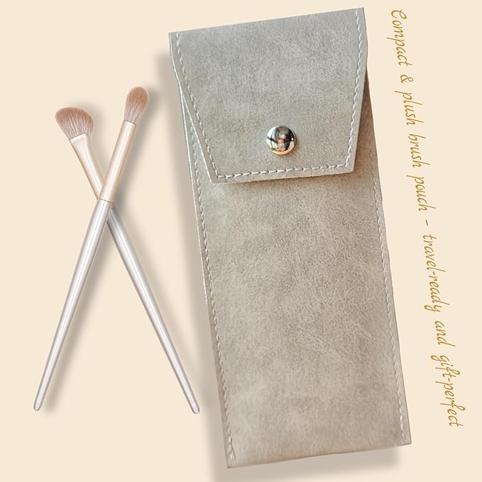 Eyeshadow Makeup Brushes Set with Case 8 PCS Soft Synthetic Hairs Eye Makeup Brushes for Blending Eyebrow Eyeliner Eyeshadow （Silver）