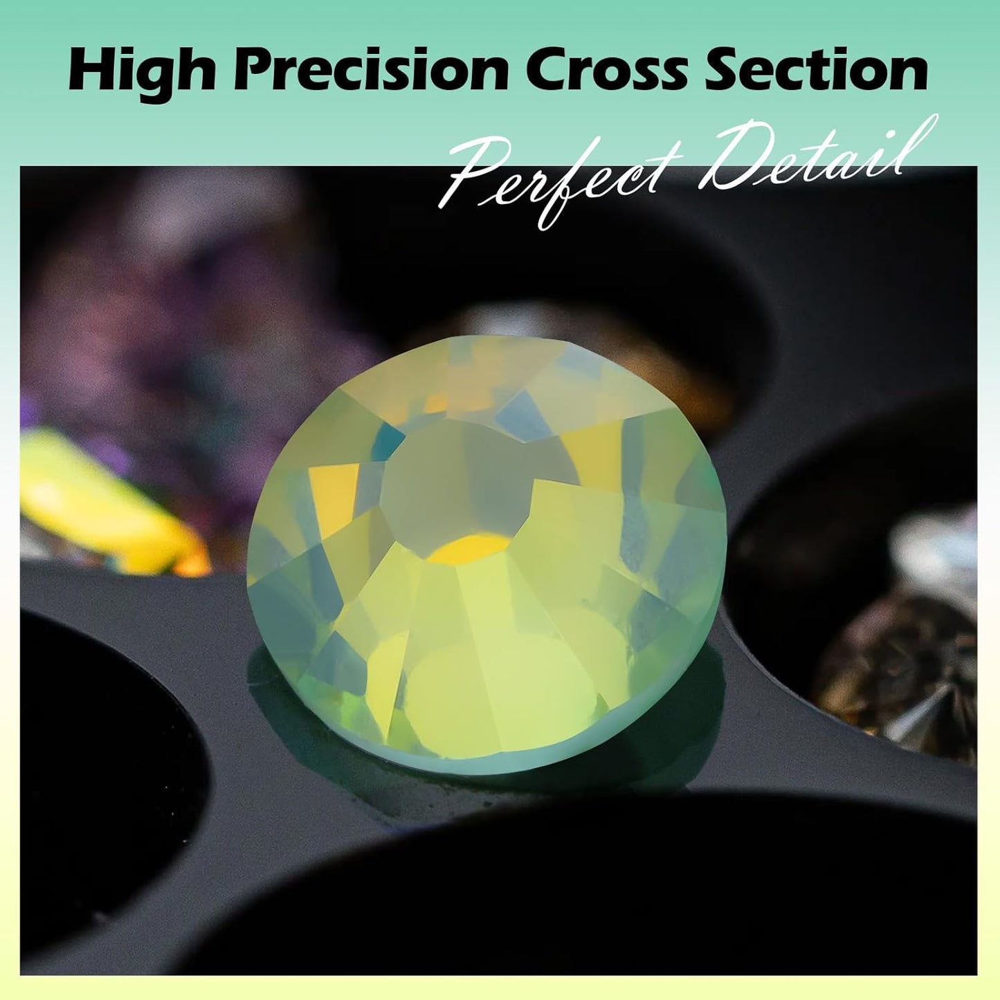 F Green Flatback Rhinestones, Glass Rhinestones for Nail Art and Craft, Glue Fix, Loose Crystal Gemstones(F Green, SS12, 1440pcs, 2.9-3.0mm)