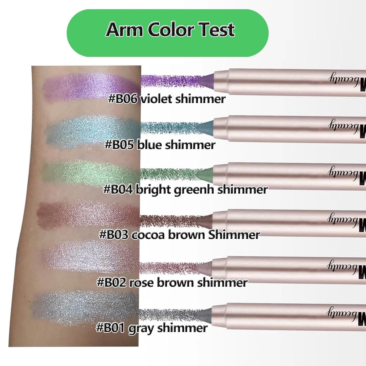 Brown Eyeshadow Stick, Blendable Creamy eyeshadow Eye Brightener Stick, Waterproof Eyeshadow Pencil Long Lasting Crayon, Smooth Shimmer Eye Shadow Highlighter Eye Liner Makeup.#B03 cocoa brown shimmer