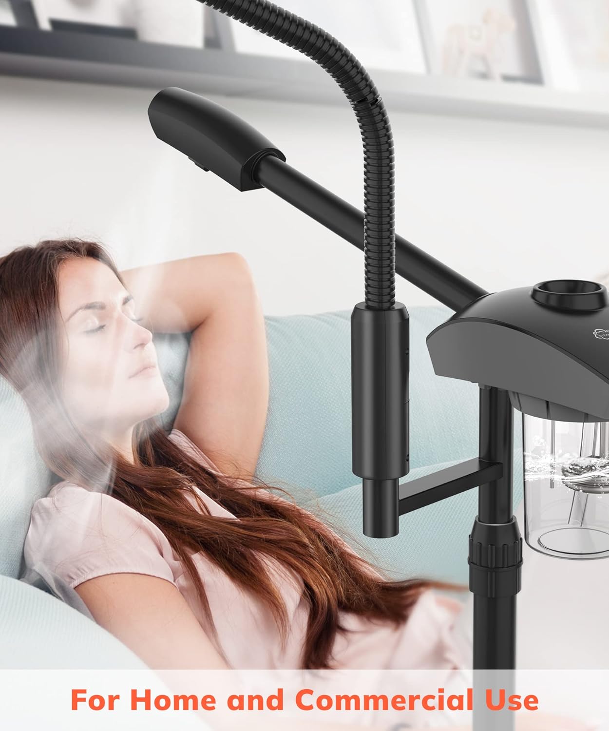 TASALON Professional Ionic Facial Steamer, 2-in-1 Face Steamer for Facial with 5X Magnifying Foldable Arm, Mist Face Steamer Salon Spa Beauty Skin Care Equipment, Aroma Therapy Nozzle Included- Blcak