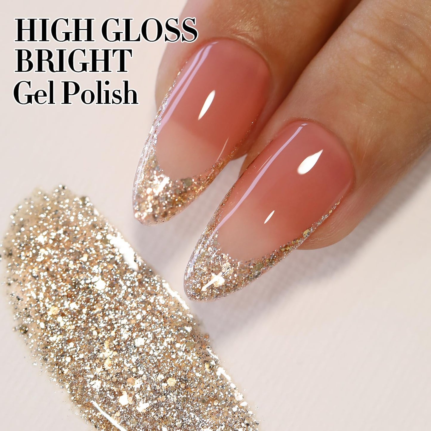 Double Rhythm 15ML Glitter Gel Polish Shimmer Reflective Holographic Color Magnetic for Nail Art Salon DIY at Home (B1117)