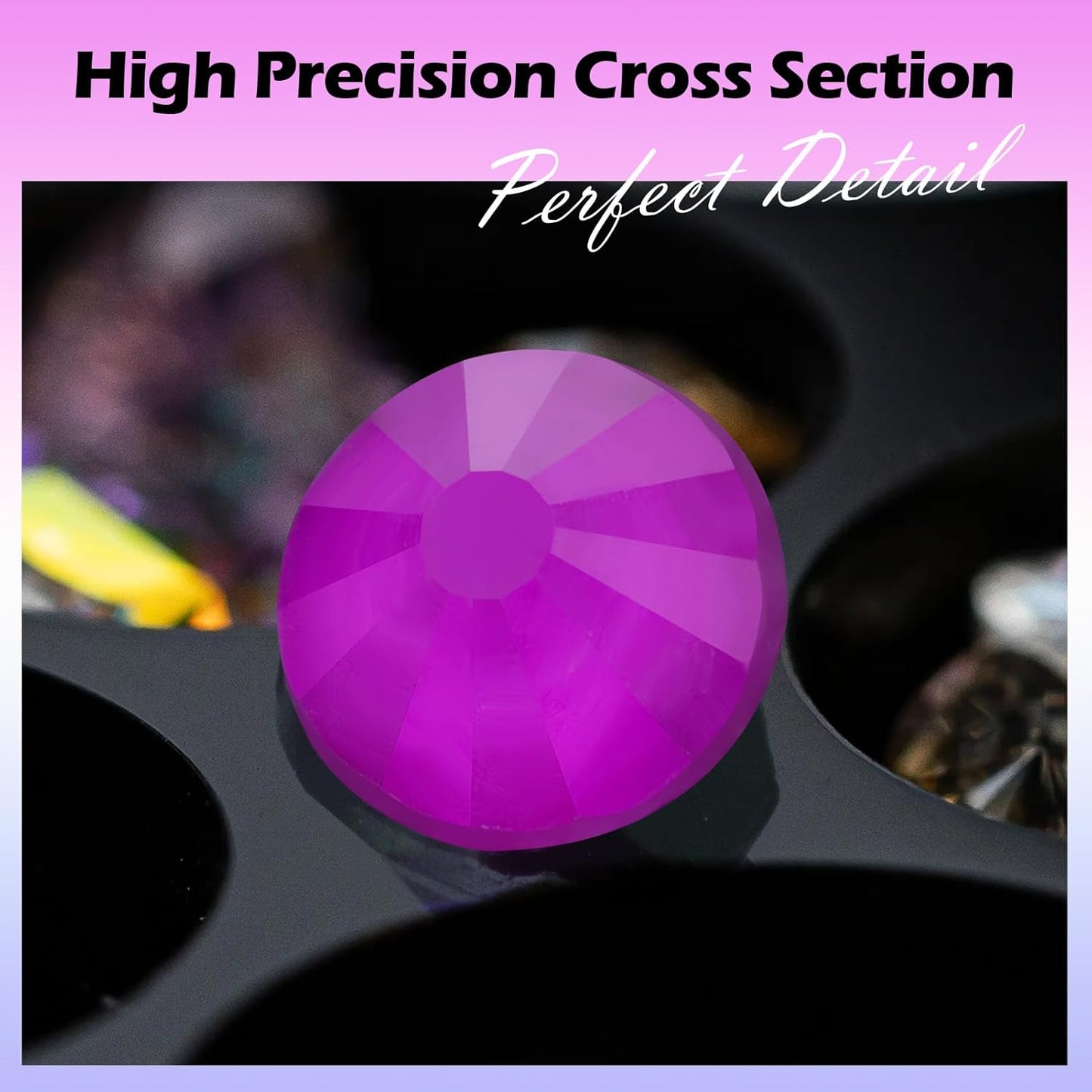 Neon Purple Flatback Rhinestones, Glass Rhinestones for Nail Art and Craft, Glue Fix, Loose Crystal Gemstones(Neon Purple, SS16, 1440pcs, 3.8-4.0mm)