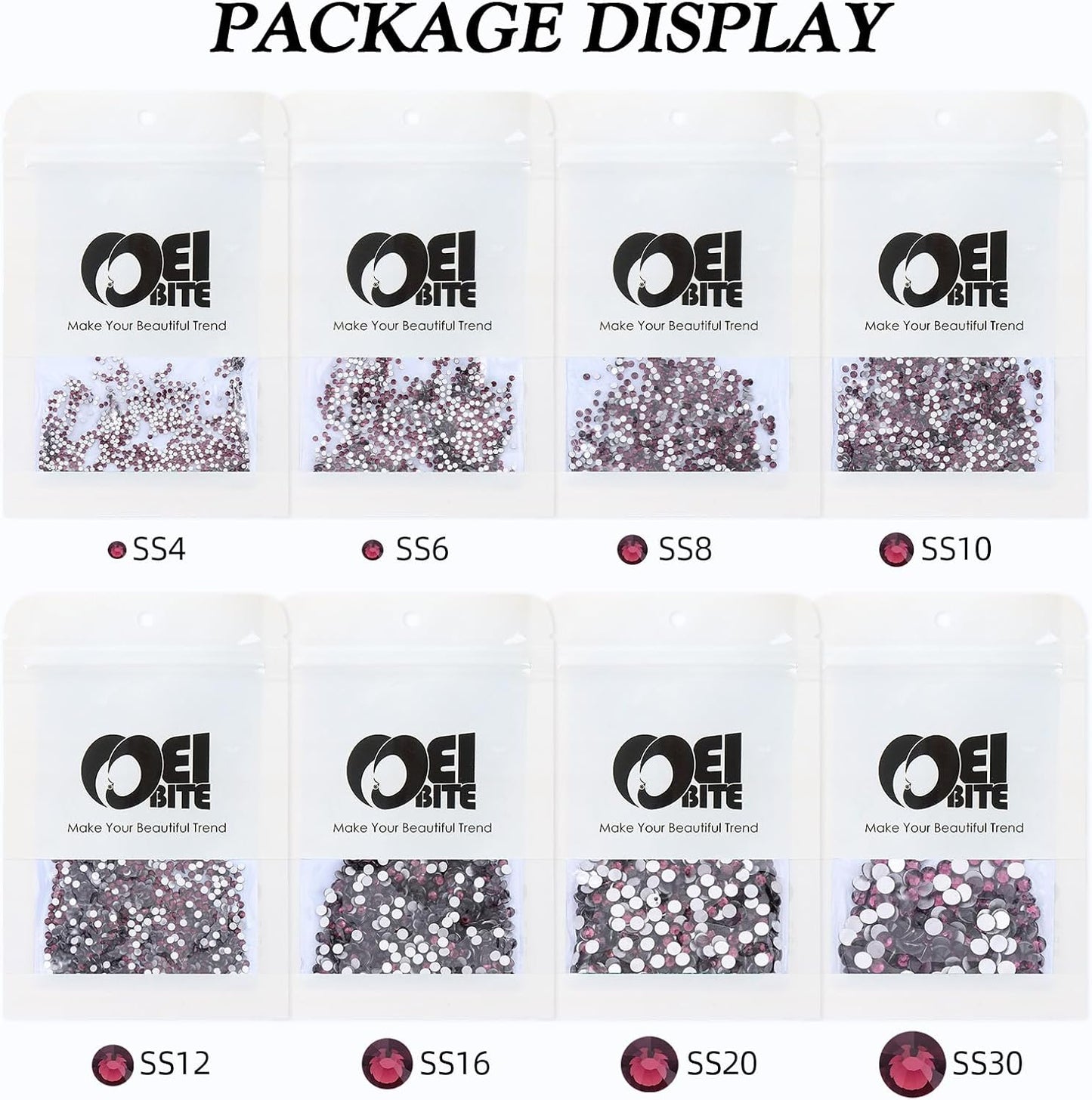 Purple Flatback Rhinestones, Glass Rhinestones for Nail Art and Craft, Glue Fix, Loose Crystal Gemstones(Purple, SS4, 1440pcs, 1.5-1.7mm)