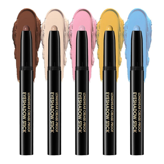 Eyeshadow Stick, Shimmer and Matte Cream Eye Shadow Brightener Sticks Eyeliner Pencil Crayon, Waterproof Long Lasting Eye Highlighter Stick Makeup,0.056 Oz(Matte)
