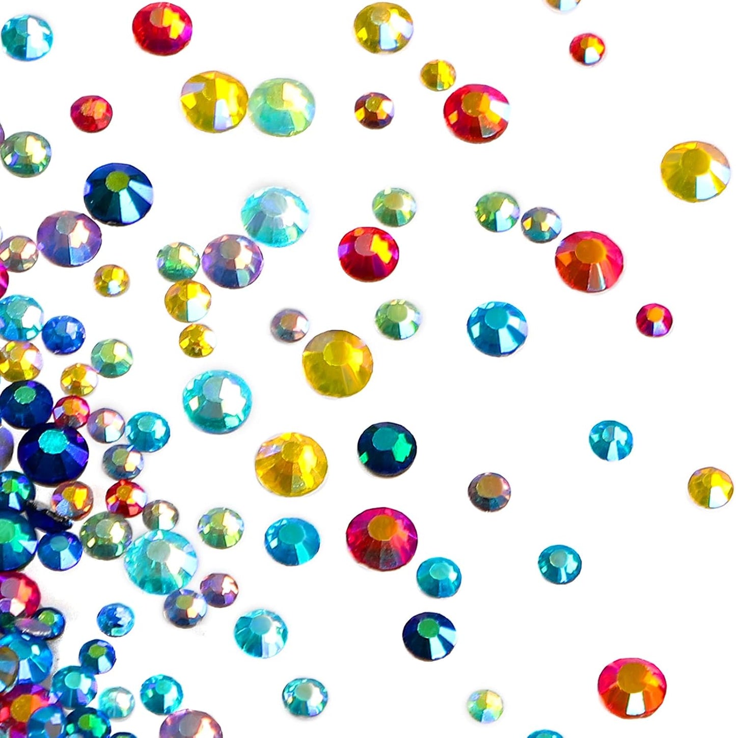 3456pcs Flatback Rhinestones Glass Charms Diamantes Gems Stones for Nail Art 6 Size ss4~ss12 Color AB Mixed