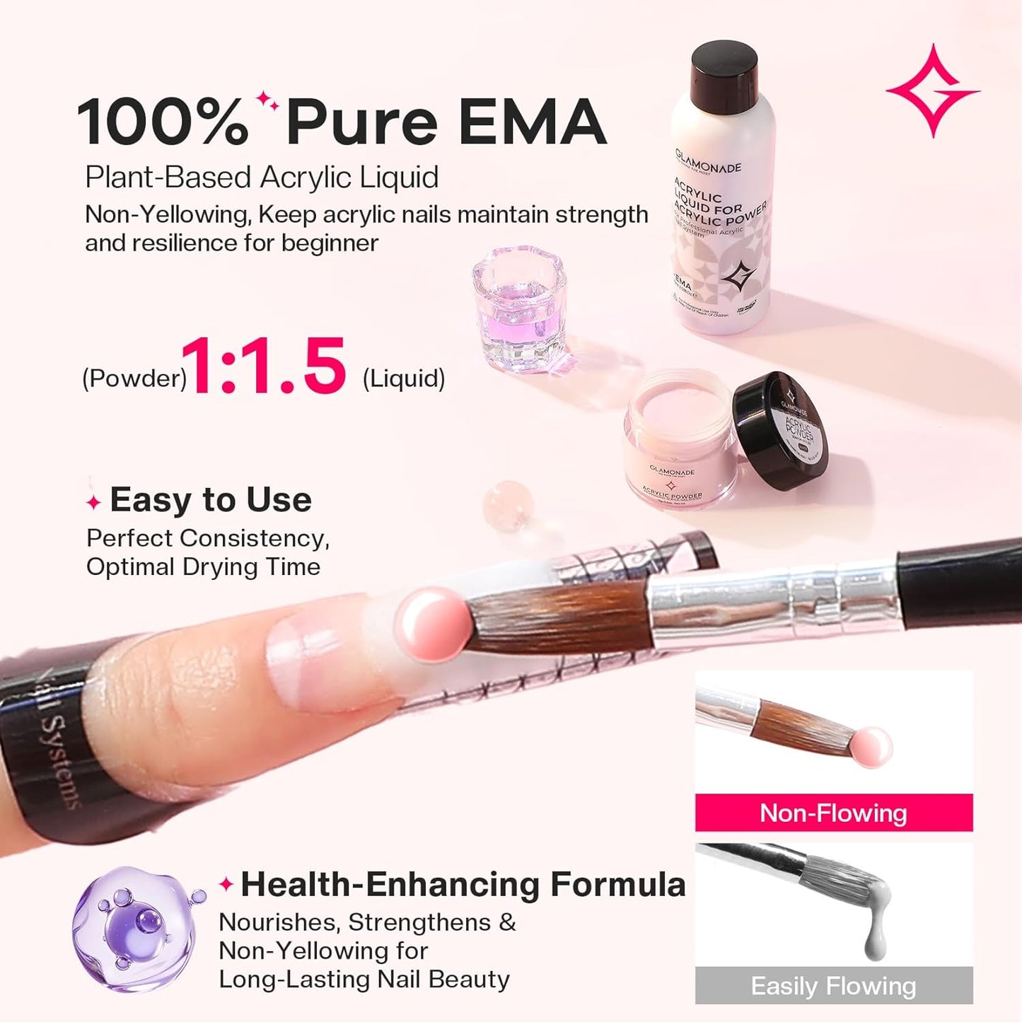 Acrylic Nail Kit for Beginners: Professional Acrylic Nail Kit Set with Everything Drill Powder Nail Art Starter Tech Kit at Home Salon Gift