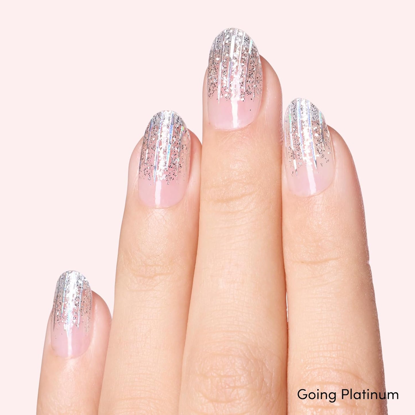 Dashing Diva Gloss Nail Strips Bundle - The Glam Collection - Meteor Shower & Going Platinum - UV Free, Chip Resistant, Long Lasting Gel Stickers - Contains 2 Sets