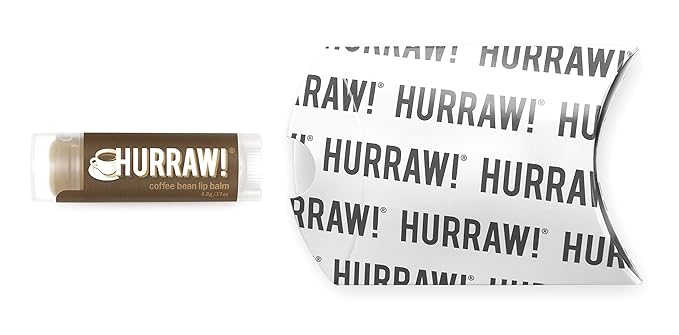 Hurraw! Coffee Bean Lip Balm: Organic, Certified Vegan, Cruelty and Gluten Free. Non-GMO, 100% Natural Ingredients. Bee, Shea, Soy and Palm Free. Made in USA