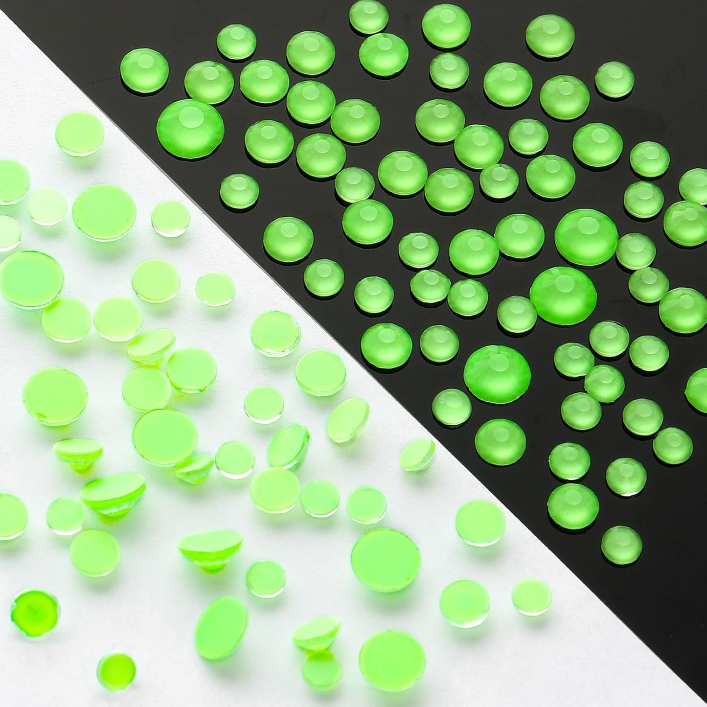 Mocha Lt.Green Flatback Rhinestones, Glass Rhinestones for Nail Art and Craft, Glue Fix, Loose Crystal Gemstones(Mocha Lt.Green, SS10, 1440pcs, 2.7-2.8mm)