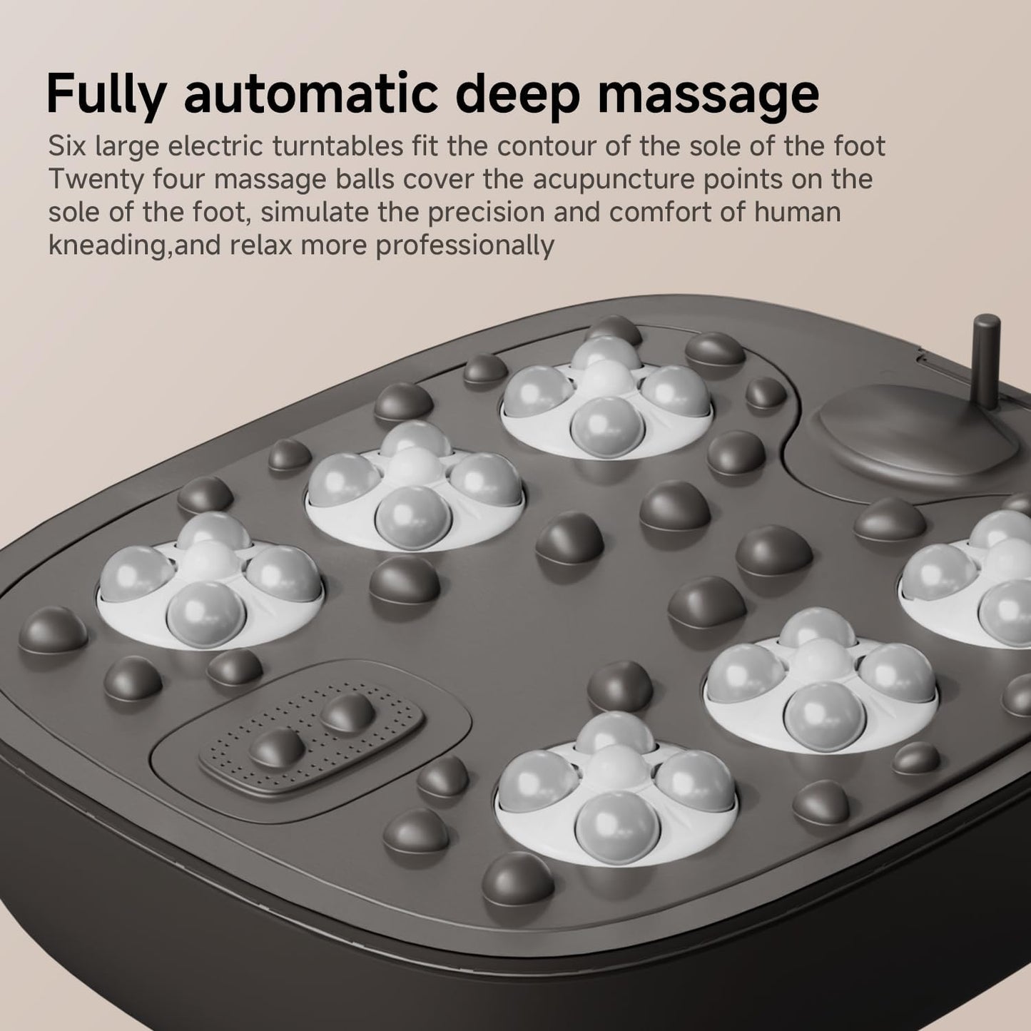 High Depth 14in Feet Foot Spa Electric Rotary Massage with PTC Heating System,Foot Bath with Timer Constant Temperature Control,Handle,and Six Set Electric Massage Balls