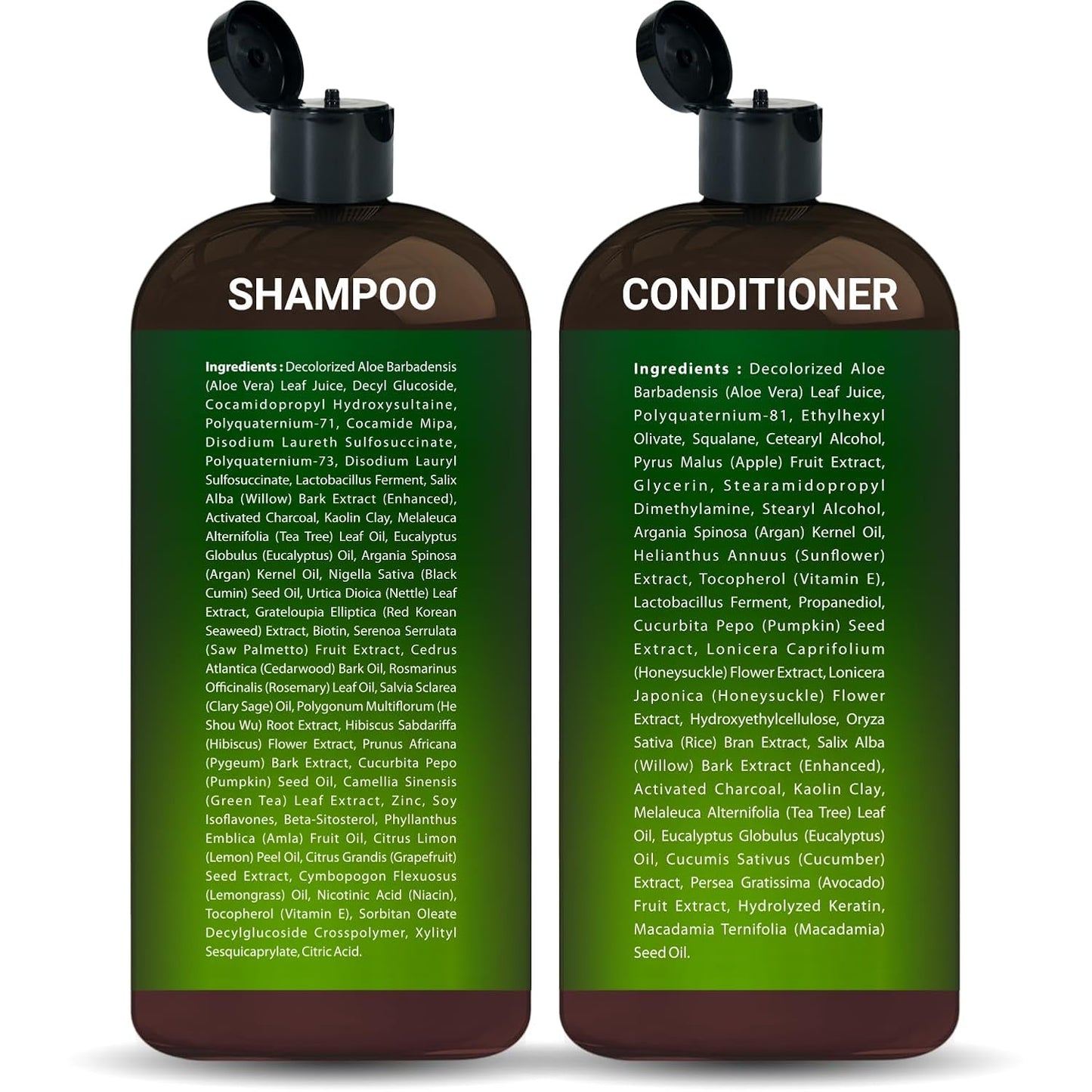 Tea Tree & Eucalyptus Shampoo and Conditioner Set – Clarifying & Scalp Care Formula with Activated Charcoal, Biotin & Keratin – Sulfate-Free, Made in USA - 16 fl oz x 2
