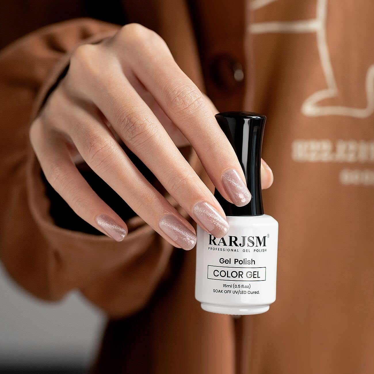 RARJSM Cat Eye Gel Nail Polish Purple Nude Gray Silver Glitter 15ml 9D Cateye Galaxy Universal Shimmer Velvet Ice Gel Polish Single Bottle with Magnetic Stick UV LED Curing Require Soak Off Home Salon