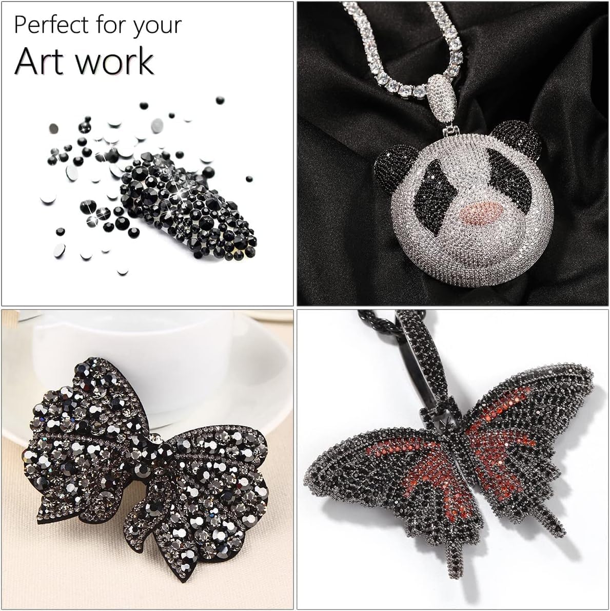 Black Purple AB Resin Rhinestones w B7000 Jewelry Glue for Bedazzling Crafting 3mm 4mm 5mm 6mm Flatback Jelly Stones Bulk Diamonds Gems Charms for Nails Face Makeup Tumblers Bottles DIY Crafts