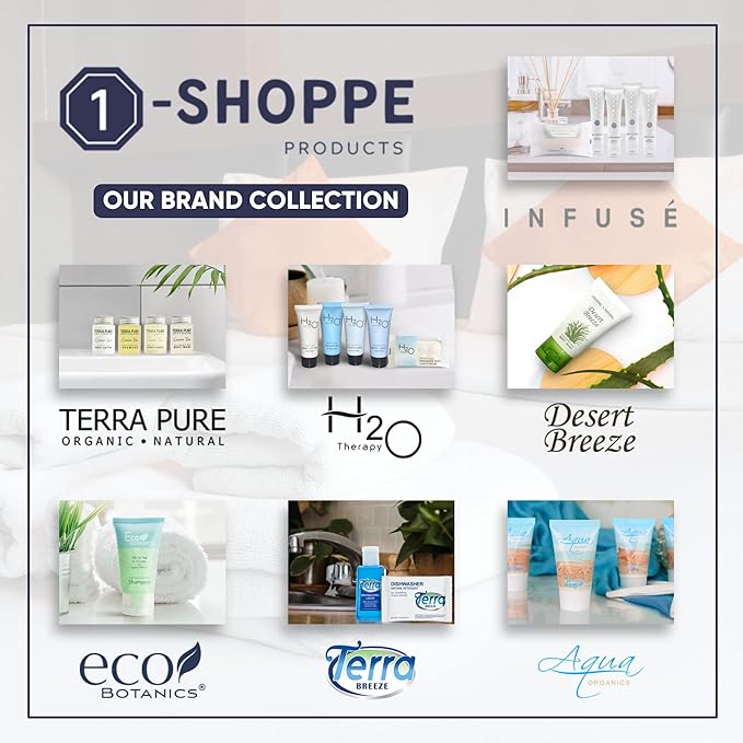 Terra Pure Spa Collection Bulk Set Toiletries | 1-Shoppe All-In-Kit Amenities for Hotels & Airbnb | 0.85 oz Hotel Shampoo & Conditioner, Body Wash, Lotion & Cleansing Bar Travel Size Tubes| 75 Pieces