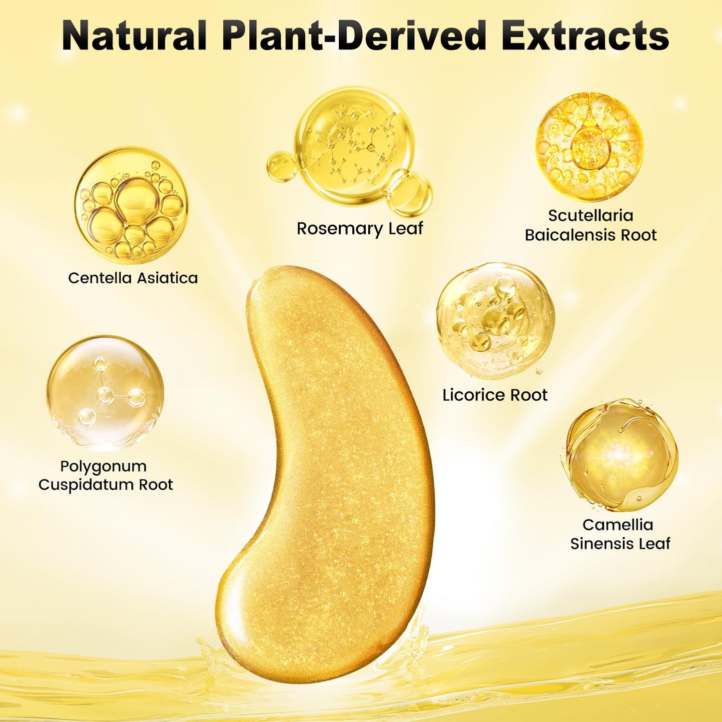 Under Eye Patches (48 Pairs) - 24K Gold Eye Masks Enriched with Abundant Collagen | Diminish Dark Circles and Puffiness | Anti-Aging, Smooth Fine Line, Nourish Skin - Gifts for Women Skin Care