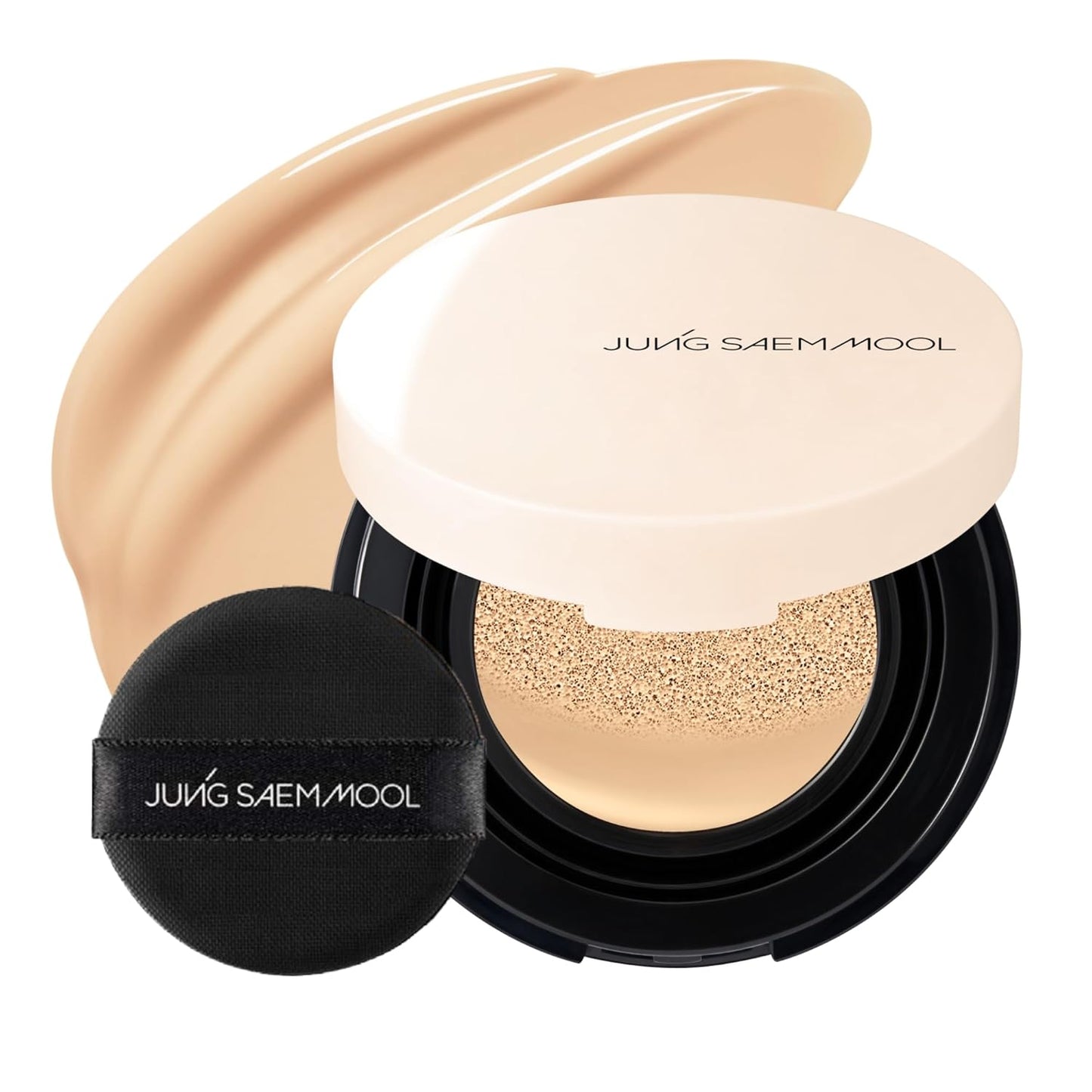 JUNG SAEM MOOL Essential Skin Nuder Cushion Mini 19W Light 0.17 Fl Oz, Natural Radiant Finish Cushion Foundation with Buildable Coverage, Lightweight Texture, Korean Foundation Makeup