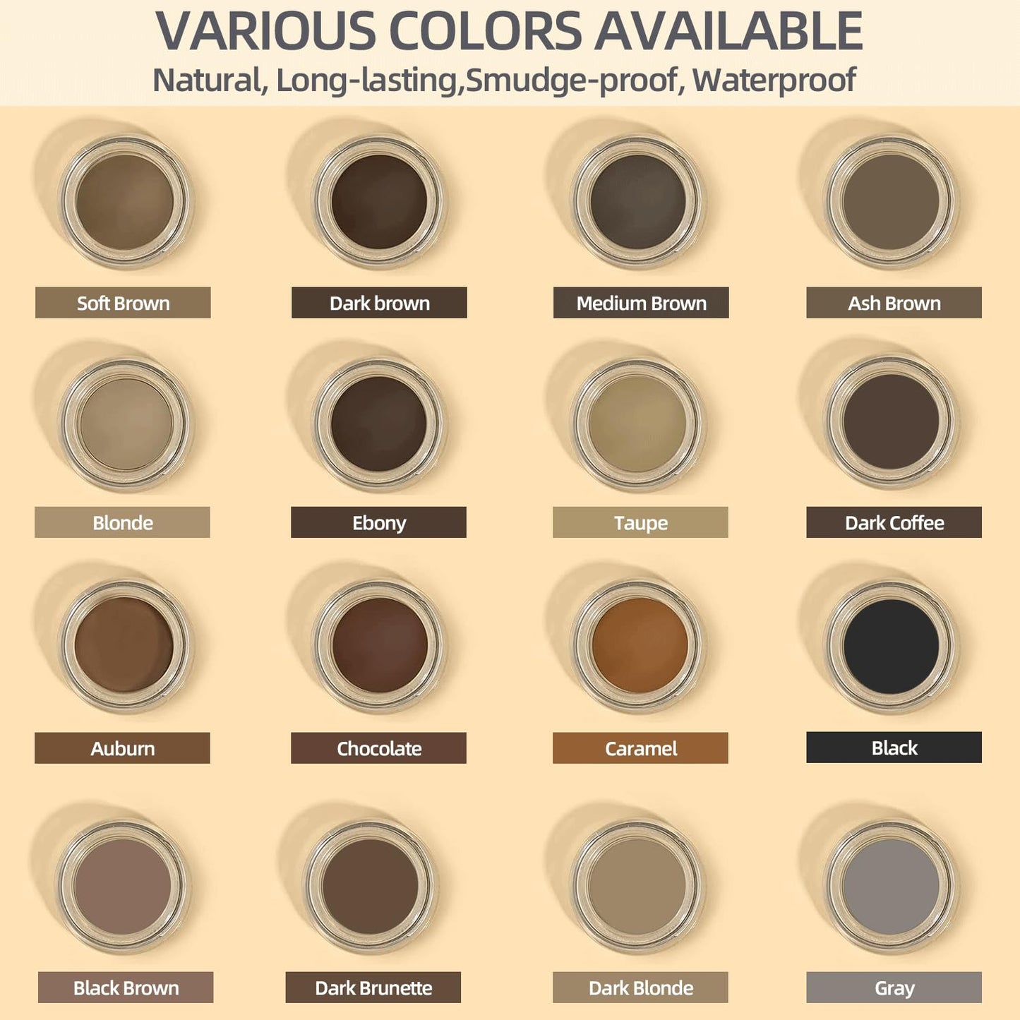 Eyebrow Pomade - Waterproof Brow Pomade for Long-lasting Results,Smudge Proof and Sweat Resistant Formula,Natural Eyebrow Makeup for All Skin Types and Tones - Ash Brown