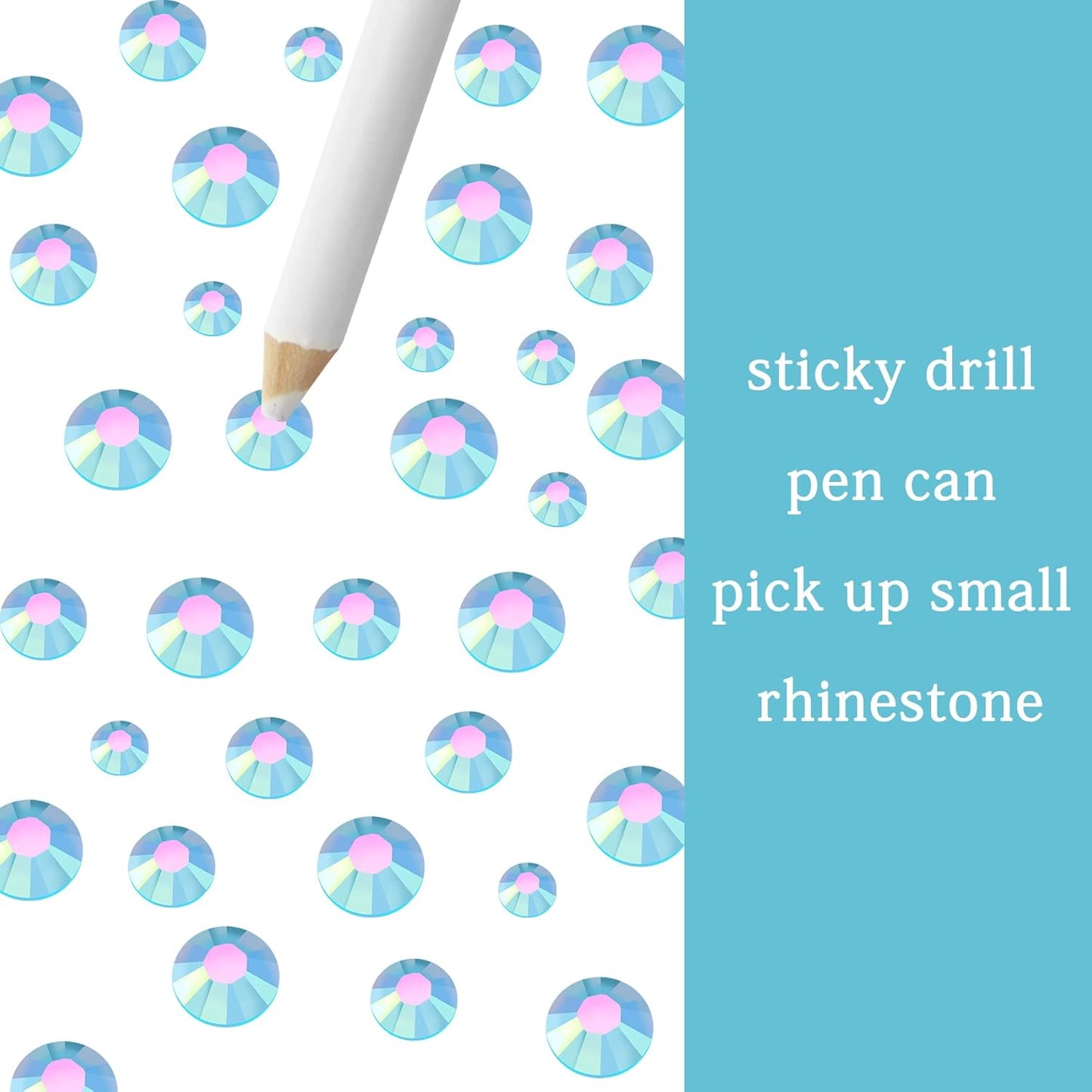 Multi Size 3mm 4mm 5mm Rhinestones Set for Nails Crafts Sky Blue Non Hotfix Rhinestones Nail Gems Rhinestone Jelly AB&Round Flat Back Resin Rhinestone for Makeup Clothes Shoes Eyes Bottles Crafts