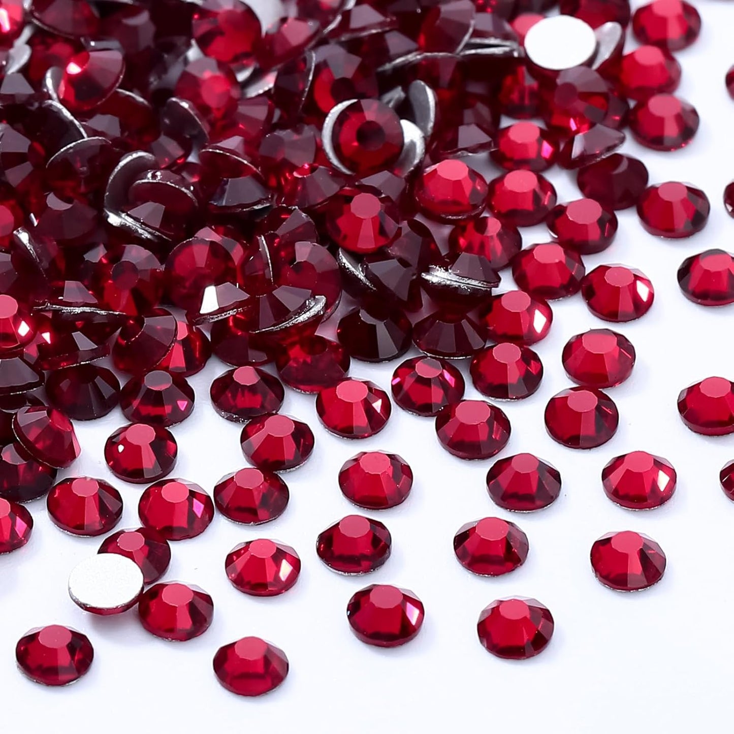 Siam Flatback Rhinestones, Glass Rhinestones for Nail Art and Craft, Glue Fix, Loose Crystal Gemstones(Siam, SS16, 1440pcs, 3.8-4.0mm)