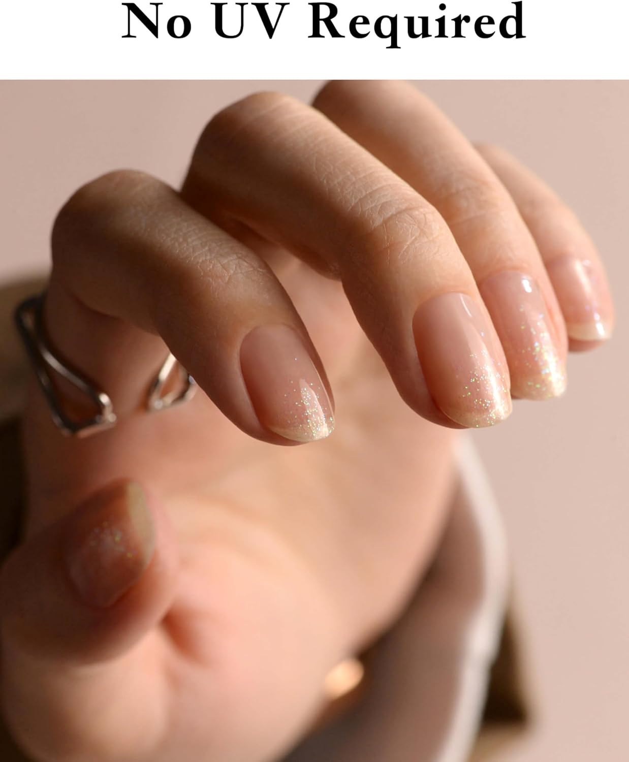 Nail Polish Strips, 44PCS Salon Quality Wraps with Top Coat, Long Lasting Gel Nail Stickers for Women Easy Apply& Remove (Spinning Clear)