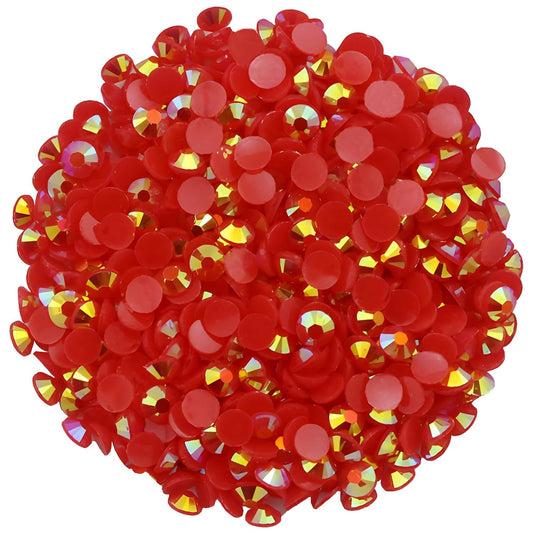 2250 Pcs SS16 4mm AB Flatback Rhinestones for Nails Art Crafts Glitter Round Shine Gems Crystals DIY Clothes Shoes （Red AB）