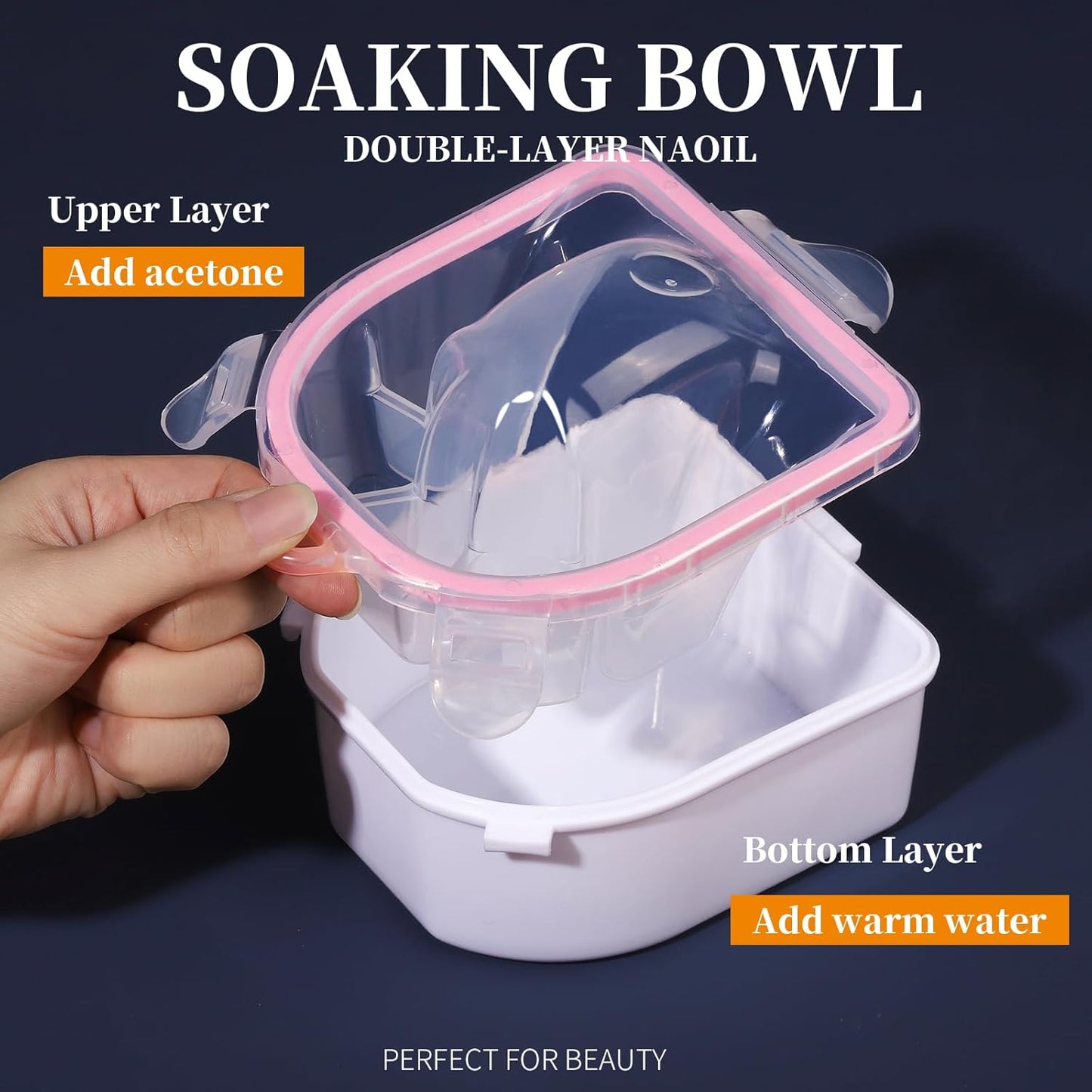 Teenitor Nail Soaking Bowl, Soak Off Gel Polish Dip Powder Remover, Manicure Bowl for Hand, Cuticle Remover Tools, Nail Brush Cuticle Pusher,Cuticle Oil Cuticle Peeler,Nail File Buffer Milk and Honey