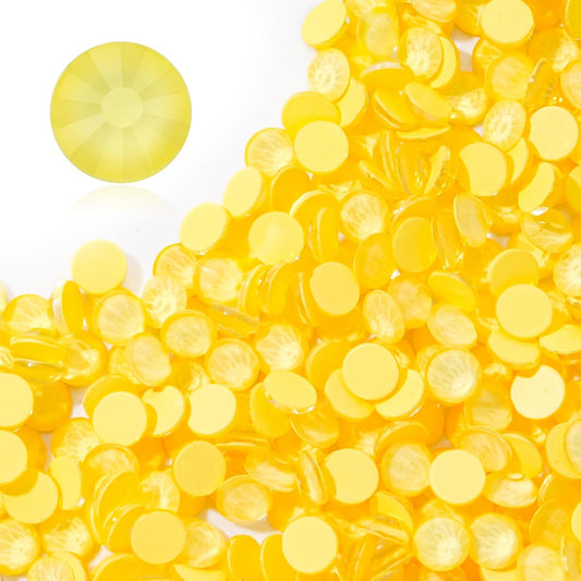 Mocha Citrine Flatback Rhinestones, Glass Rhinestones for Nail Art and Craft, Glue Fix, Loose Crystal Gemstones(Mocha Citrine, SS12, 1440pcs, 2.9-3.0mm)